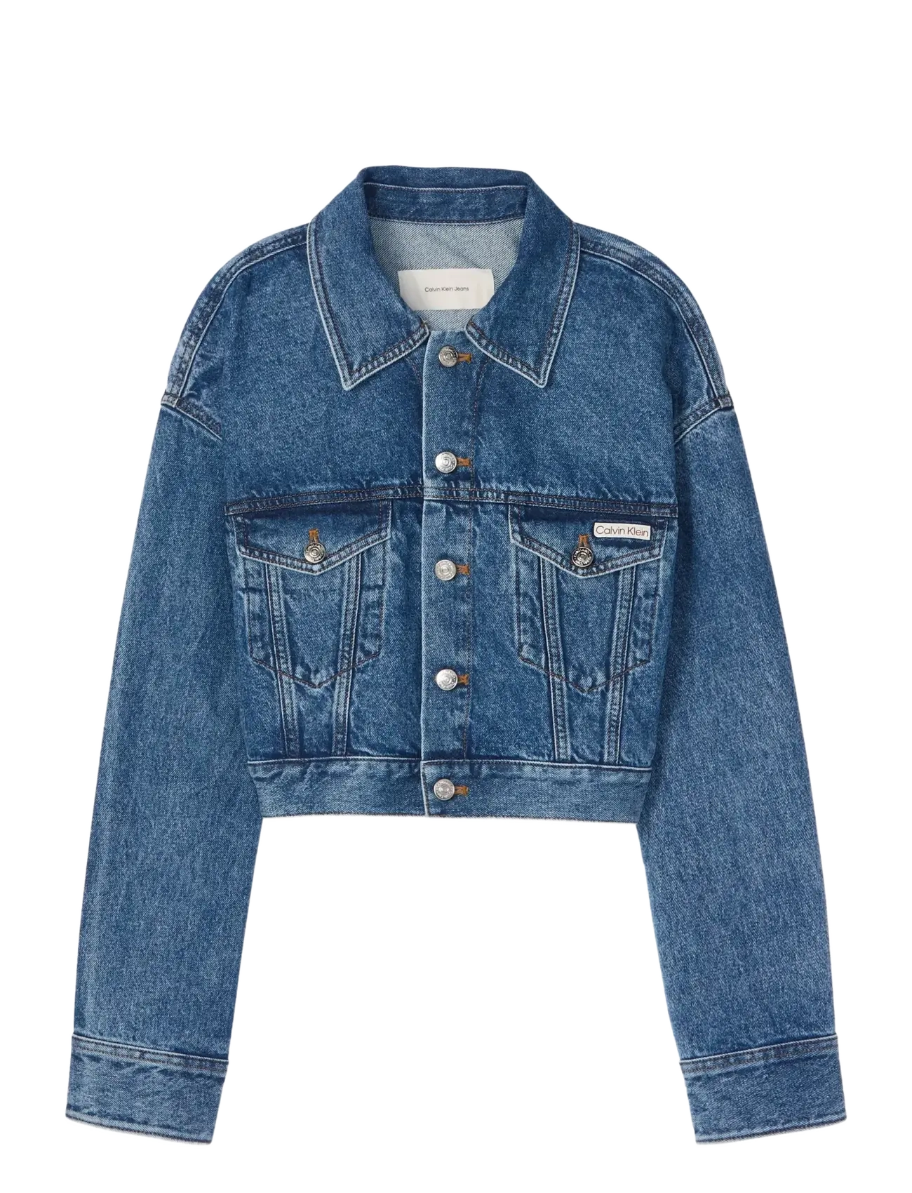 Calvin Klein Jeans DENIM CROPPED TRUCKER BLUE CAROL - Vårjackor - BLUE CAROLINE / blue