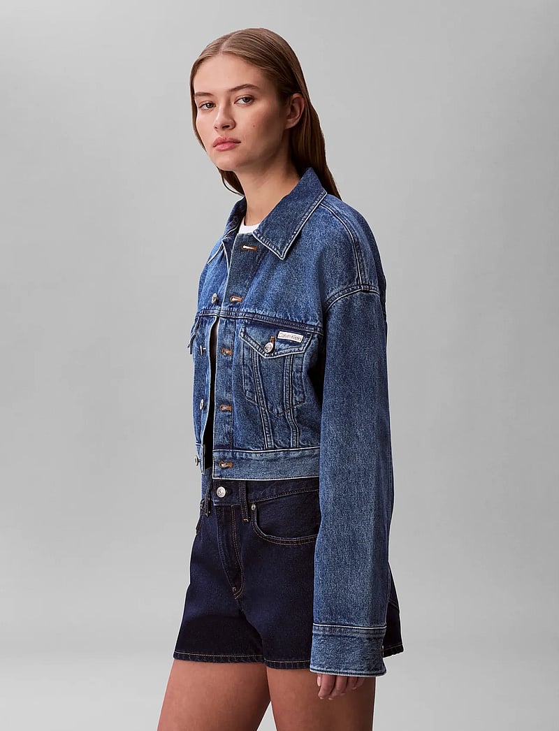 Calvin Klein Jeans - DENIM CROPPED TRUCKER BLUE CAROL - jeansjacken - blue caroline - 4