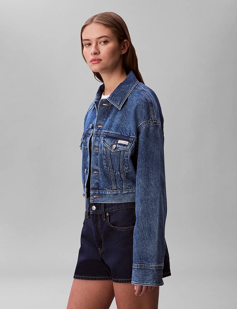 Calvin Klein Jeans - DENIM CROPPED TRUCKER BLUE CAROL - jeansjakker - blue caroline - 4