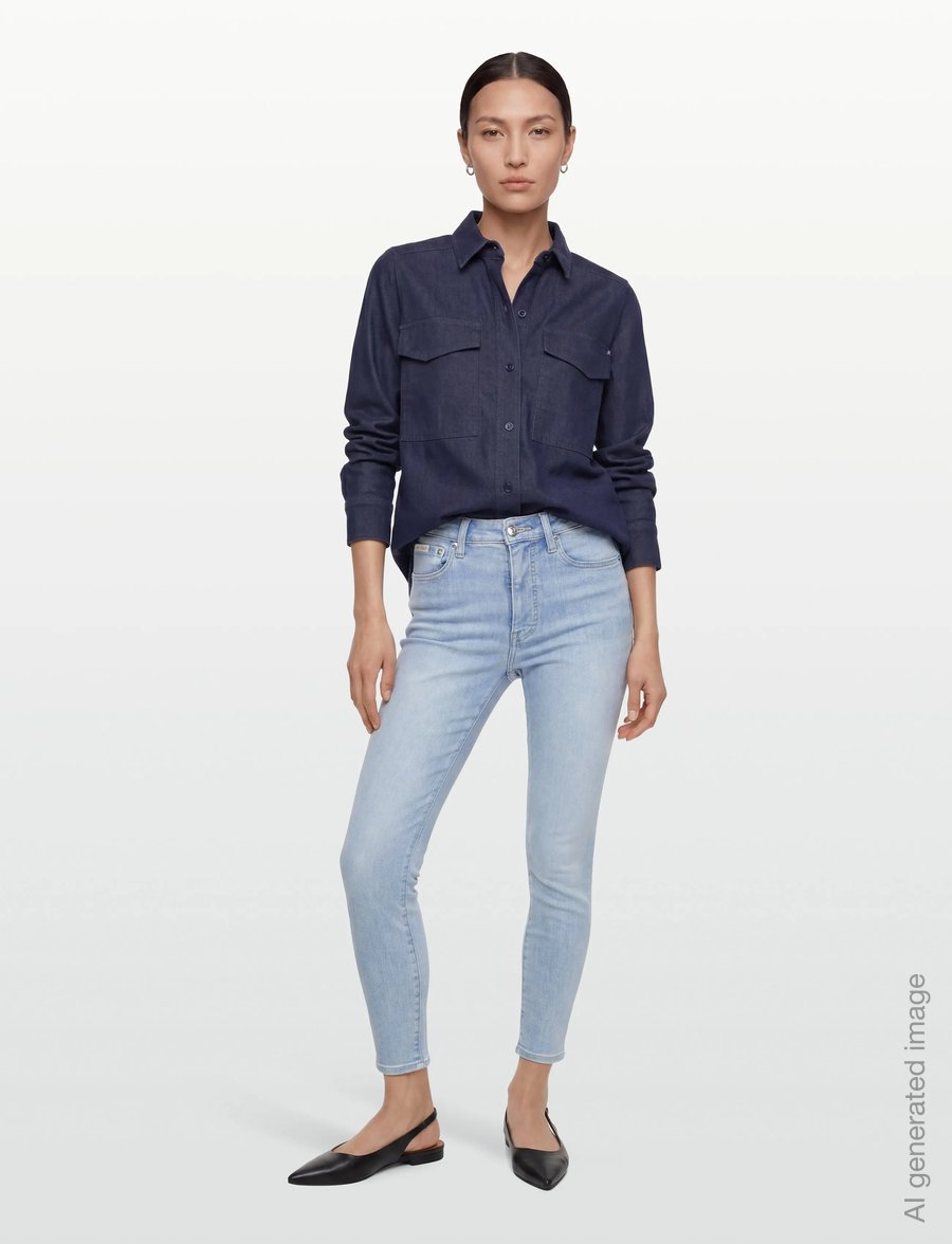 Calvin Klein Jeans - HIGH RISE SKINNY WATERCOURSE - skinny jeans - watercourse - 0