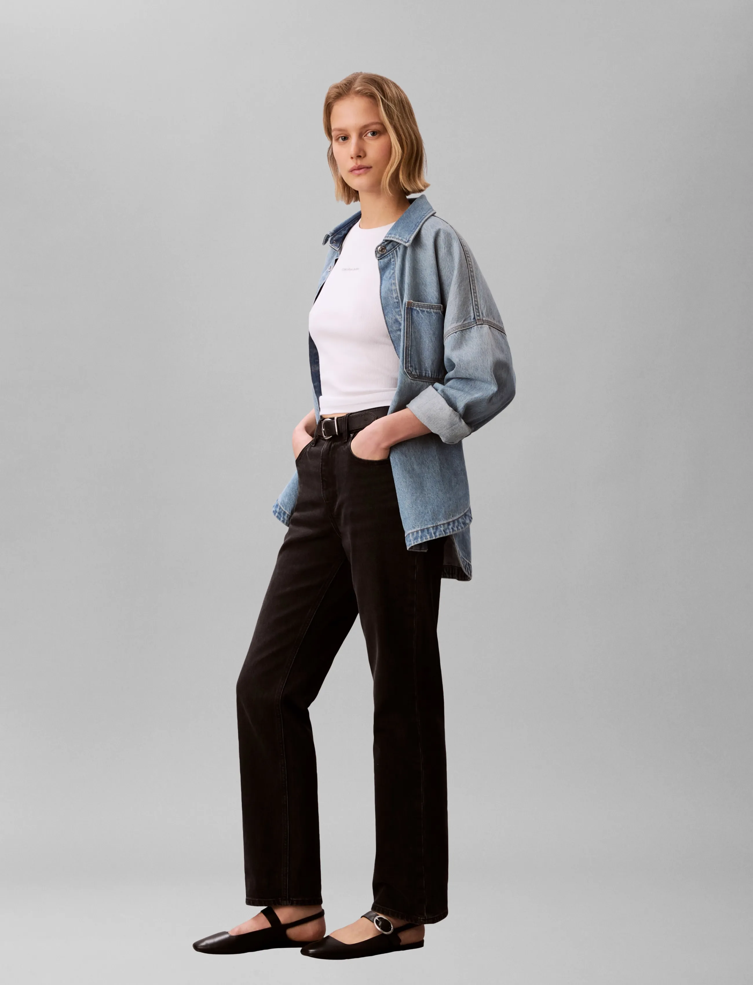 Calvin Klein Jeans High Rise Straight Midnight Blac high waist jeans dam – bild 6