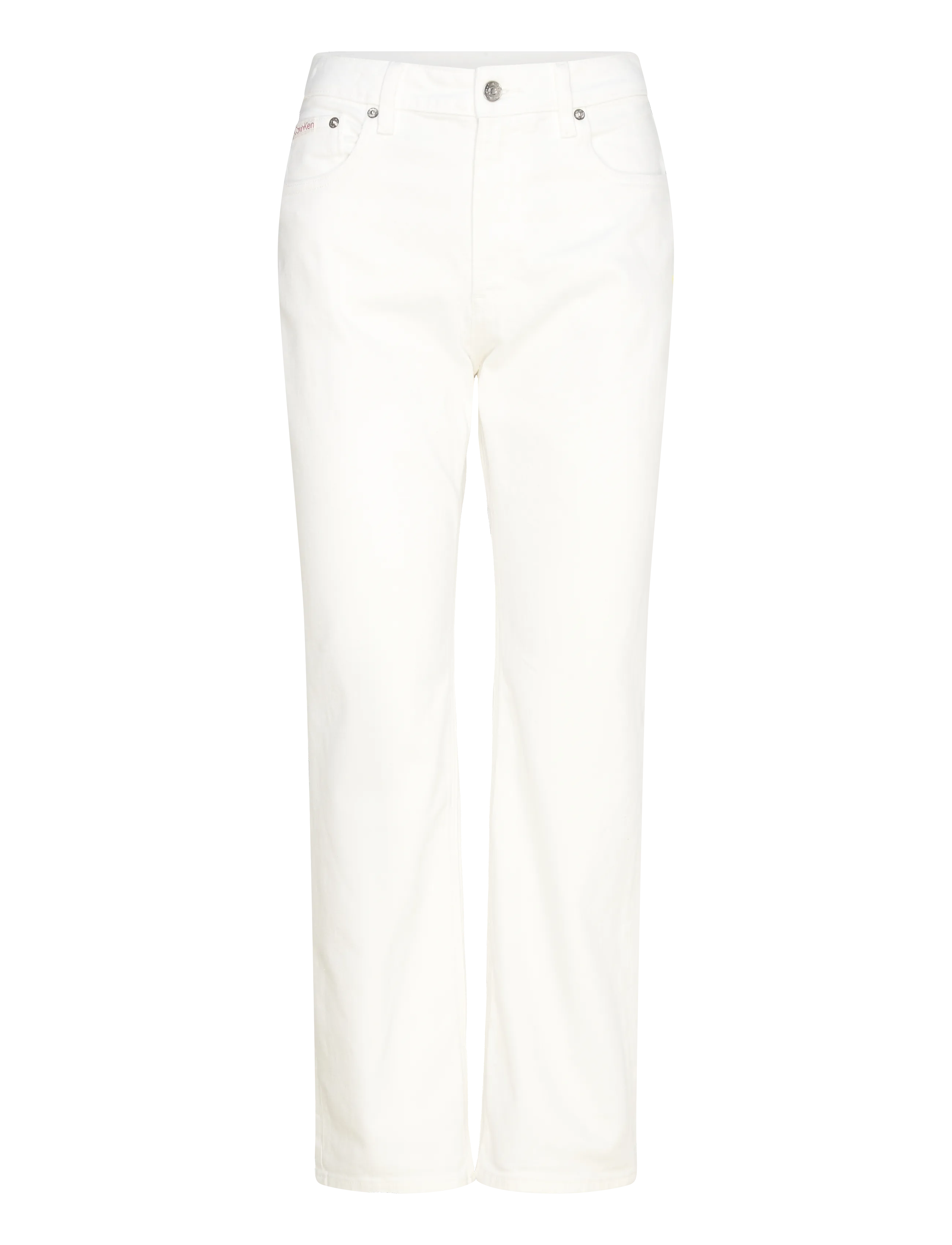 Calvin Klein Jeans HIGH RISE STRAIGHT CHALK WHITE - Sommerschnäppchen - CHALK WHITE / white