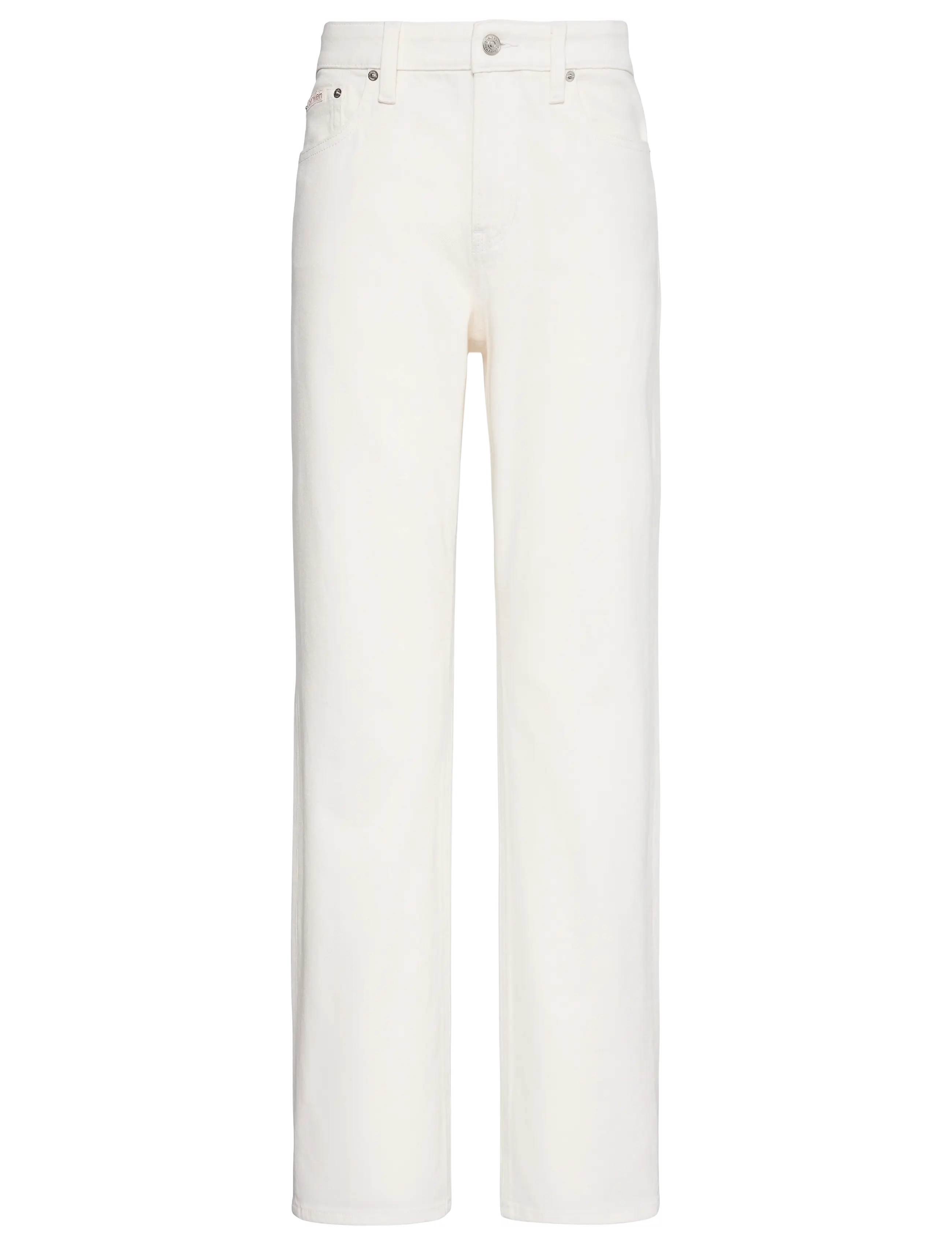 Calvin Klein Jeans HIGH RISE STRAIGHT CHALK WHITE - Raka jeans - CHALK WHITE / white