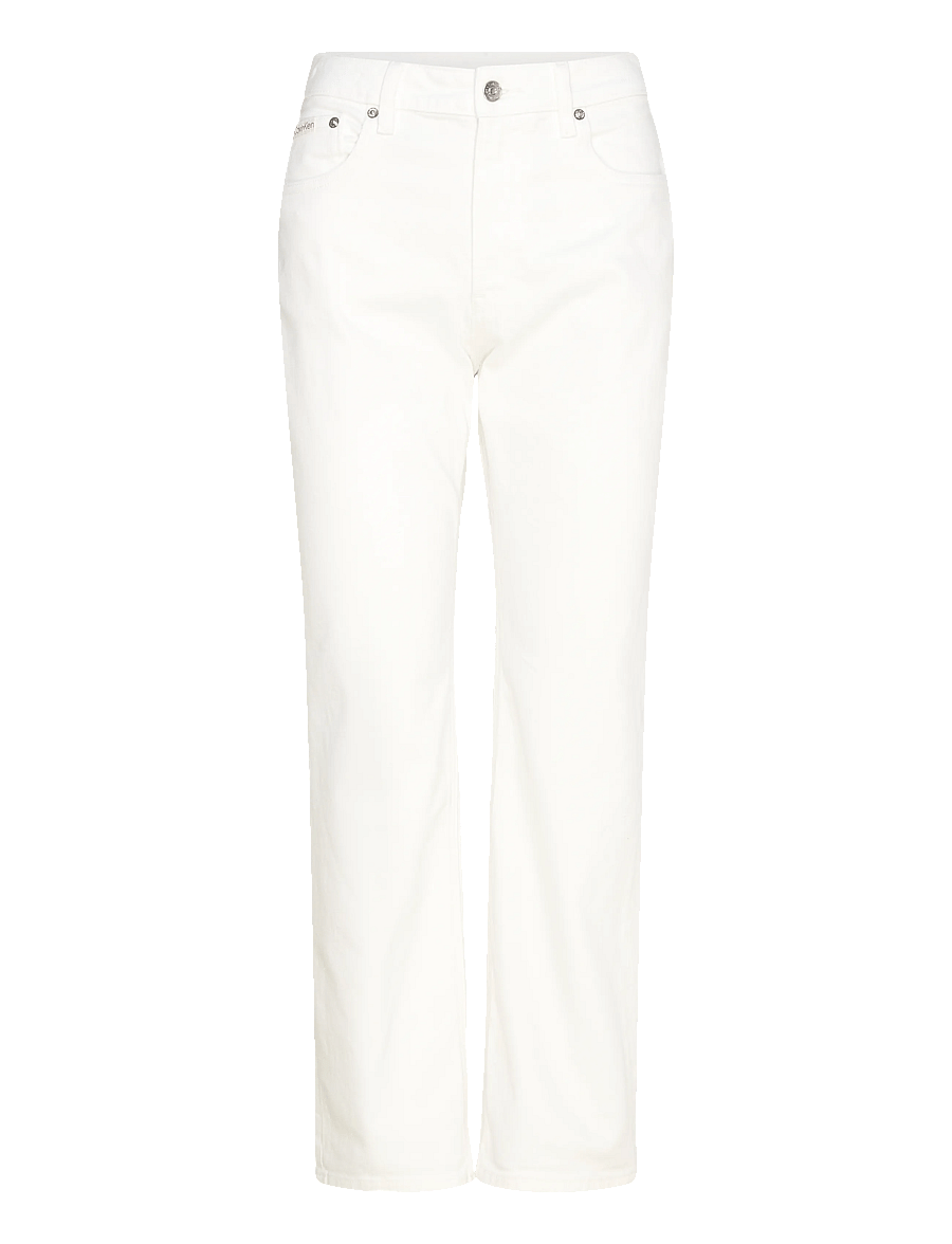 Calvin Klein Jeans - HIGH RISE STRAIGHT CHALK WHITE - gerade jeans - chalk white - 1