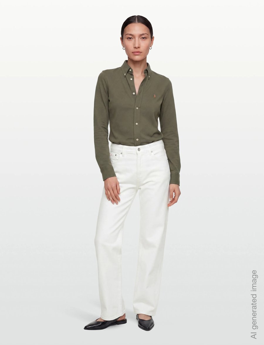 Calvin Klein Jeans - HIGH RISE STRAIGHT CHALK WHITE - gerade jeans - chalk white - 0