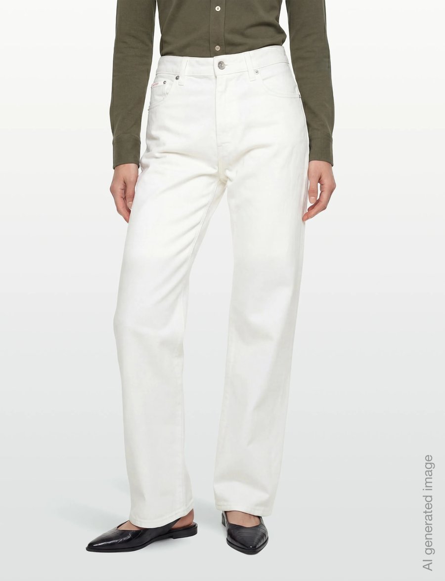 Calvin Klein Jeans - HIGH RISE STRAIGHT CHALK WHITE - gerade jeans - chalk white - 3