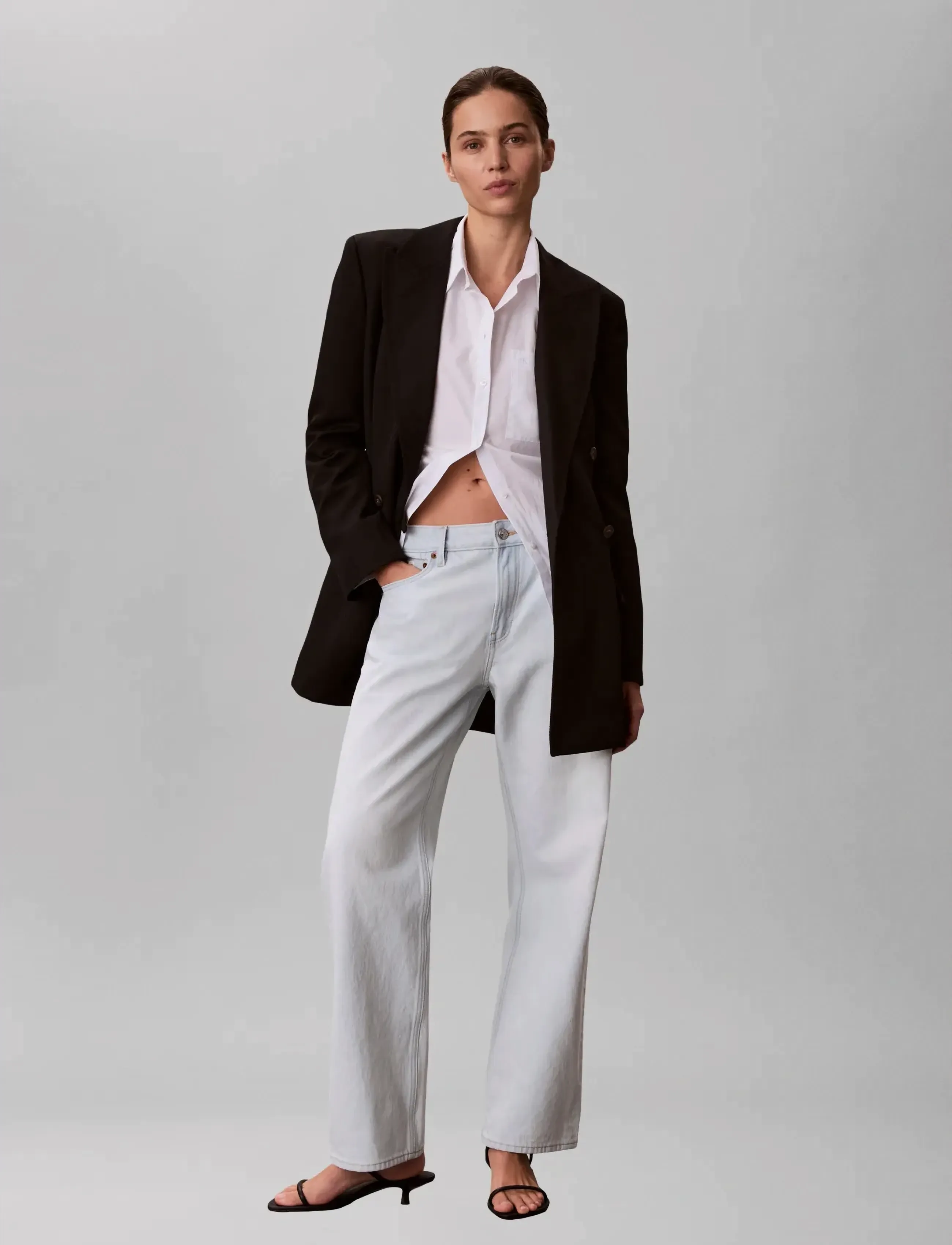 Calvin Klein Jeans - 90s STRAIGHT BLEACHED LIGHT - hosen mit weitem bein - bleached light - 2