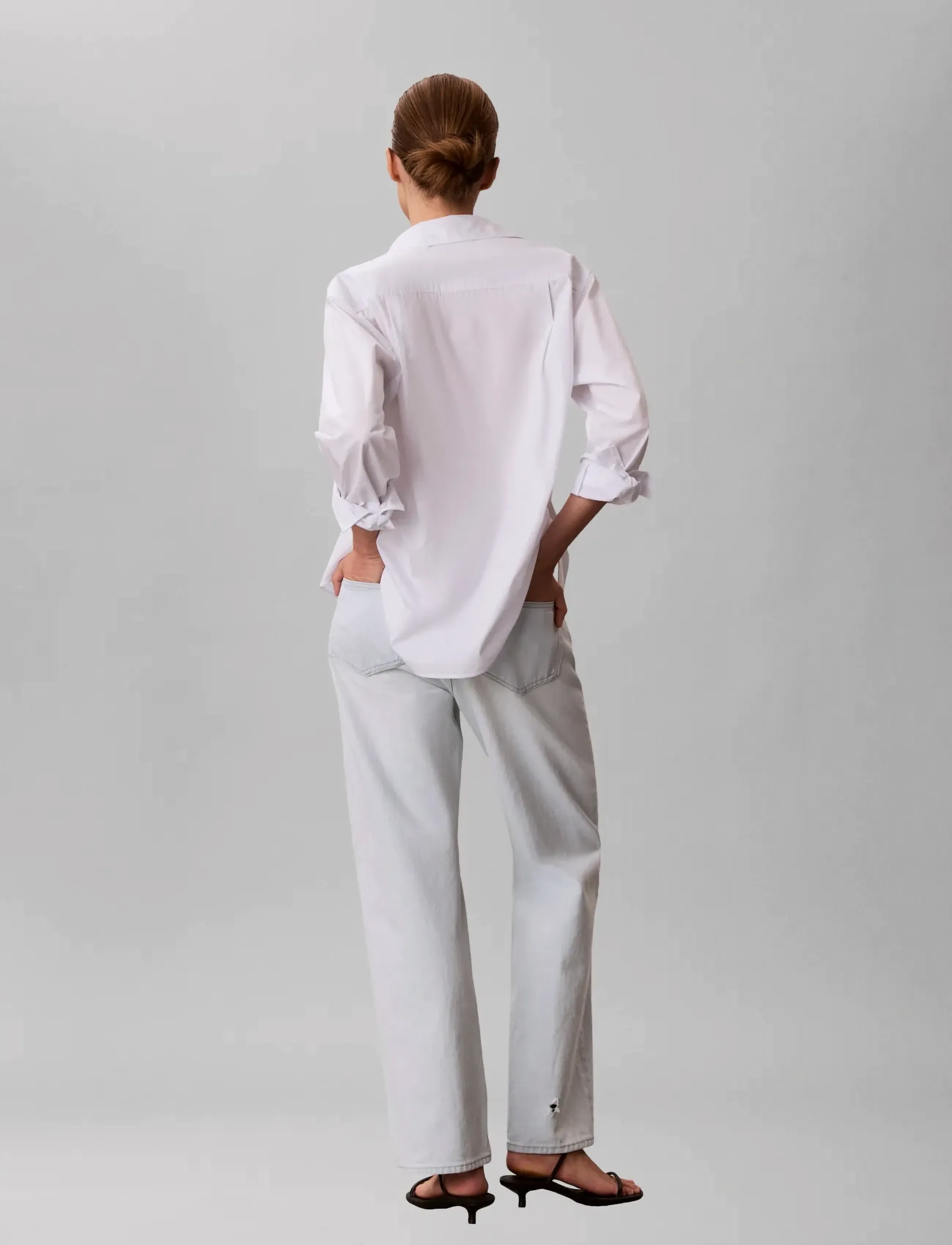 Calvin Klein Jeans - 90s STRAIGHT BLEACHED LIGHT - hosen mit weitem bein - bleached light - 3