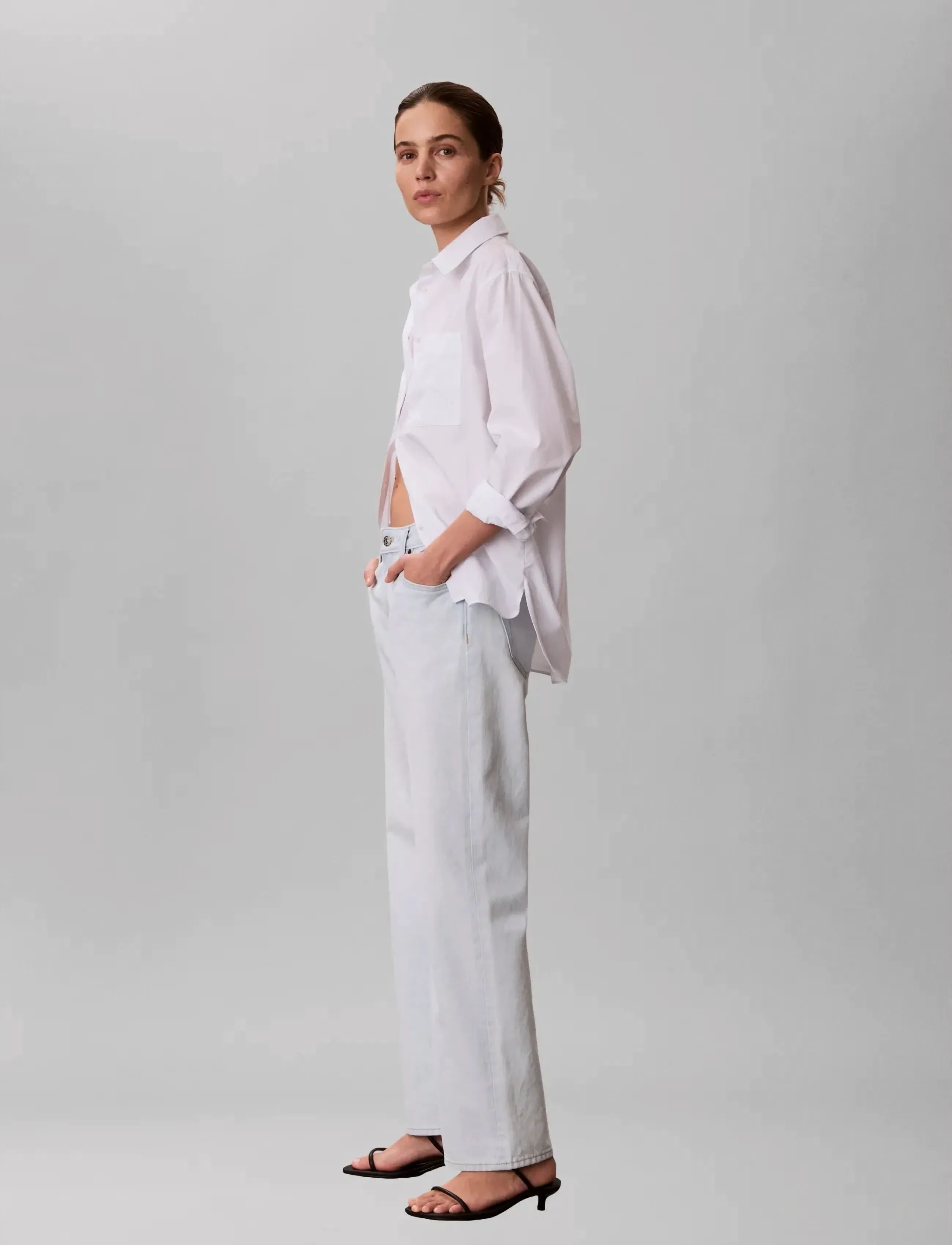 Calvin Klein Jeans - 90s STRAIGHT BLEACHED LIGHT - hosen mit weitem bein - bleached light - 4