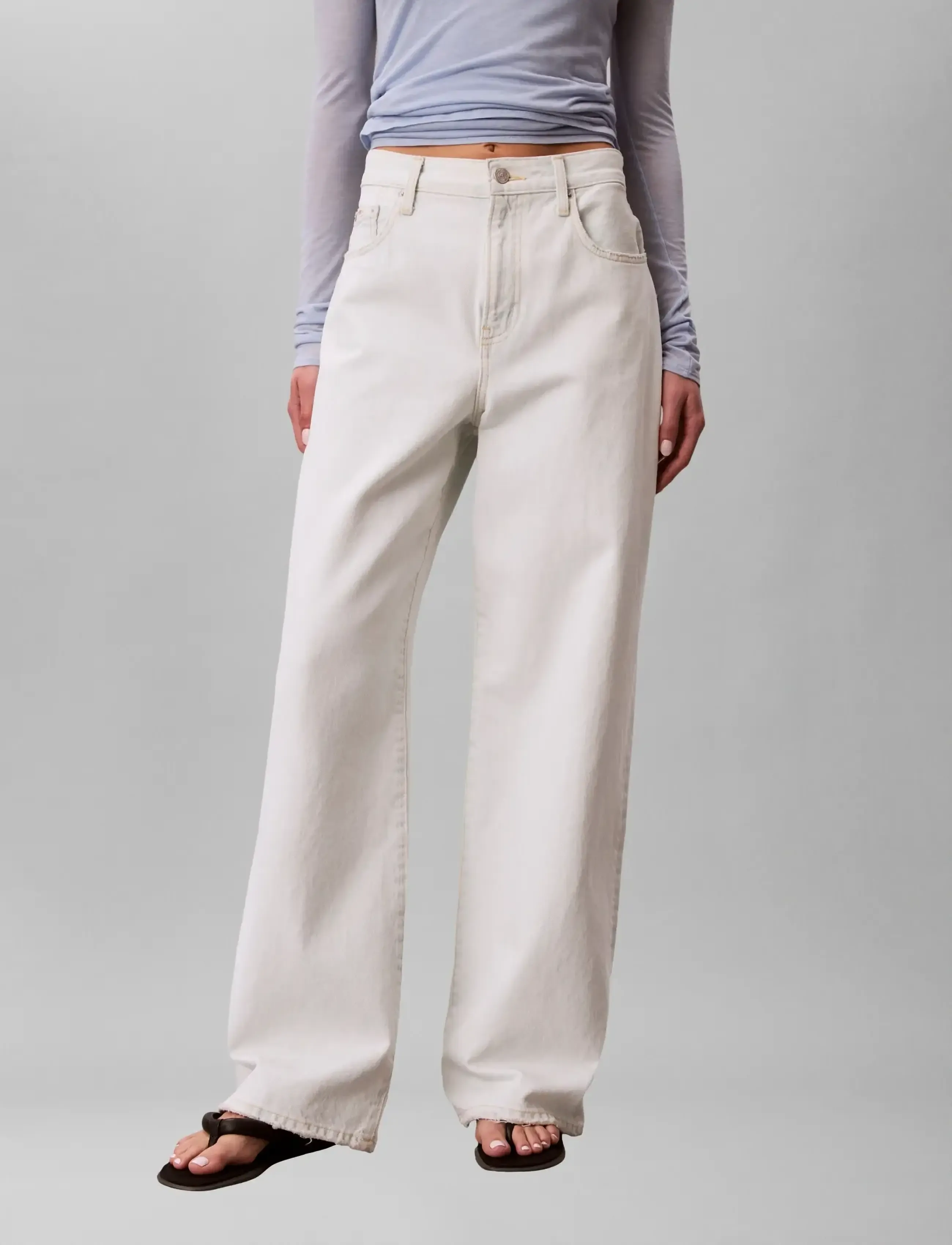 Calvin Klein Jeans - THE WIDE LEG BLEACHED LIGHT - hosen mit weitem bein - bleached light - 3