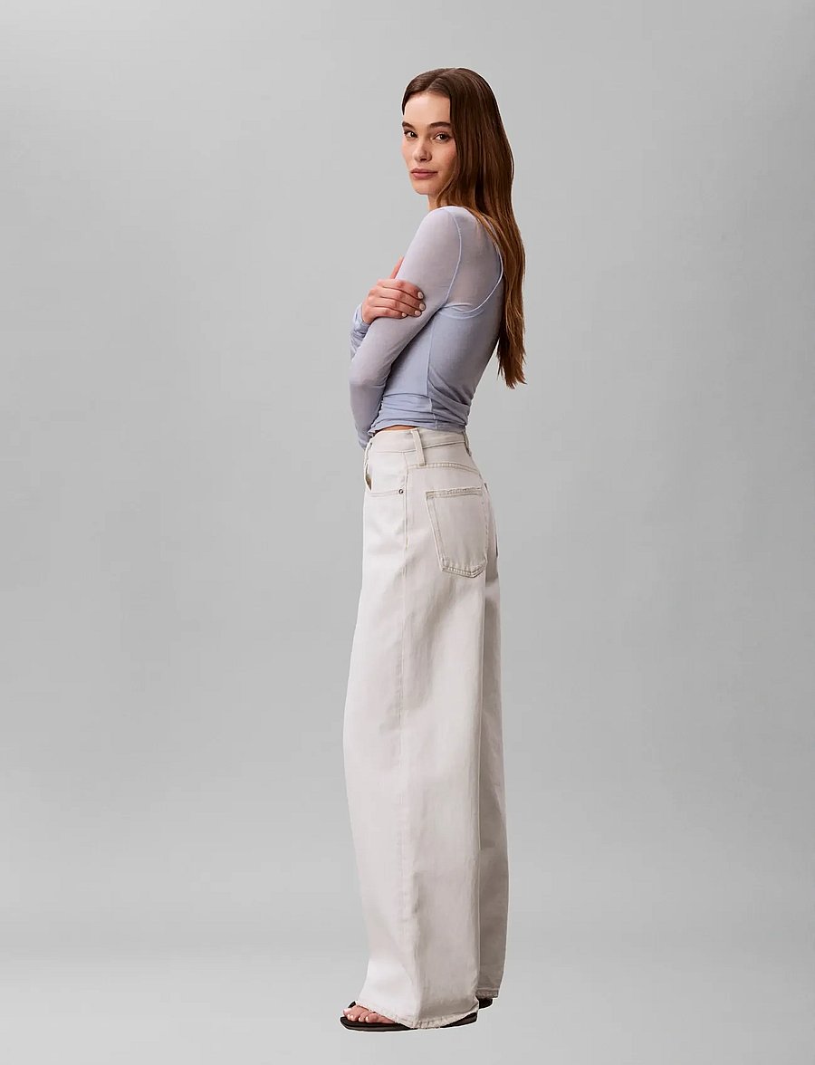Calvin Klein Jeans - THE WIDE LEG BLEACHED LIGHT - hosen mit weitem bein - bleached light - 4