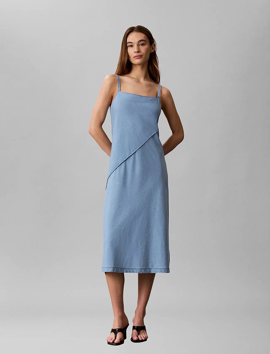 Calvin Klein Jeans - BIAS CUT DENIM SOFT DRESS LIGHTW - slipklänningar - lightway - 0