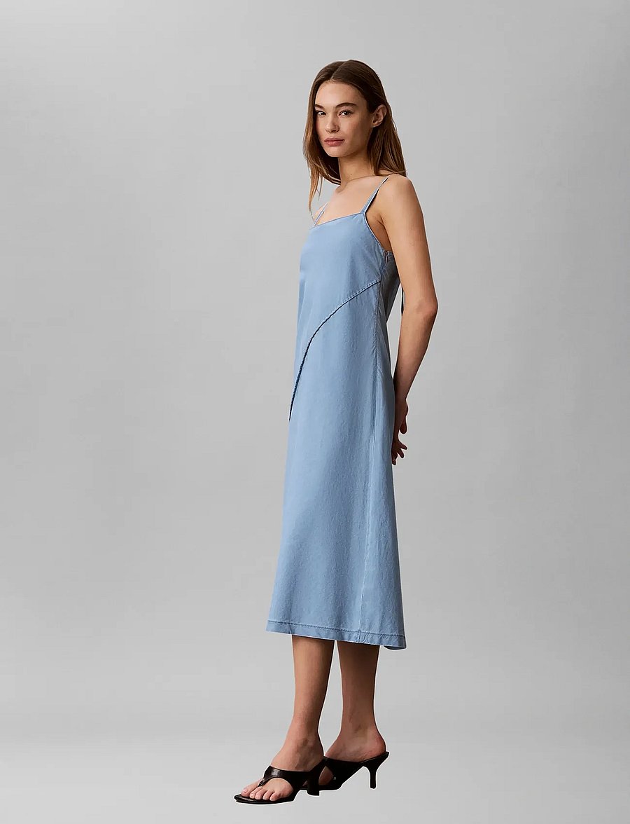 Calvin Klein Jeans - BIAS CUT DENIM SOFT DRESS LIGHTW - slipklänningar - lightway - 4