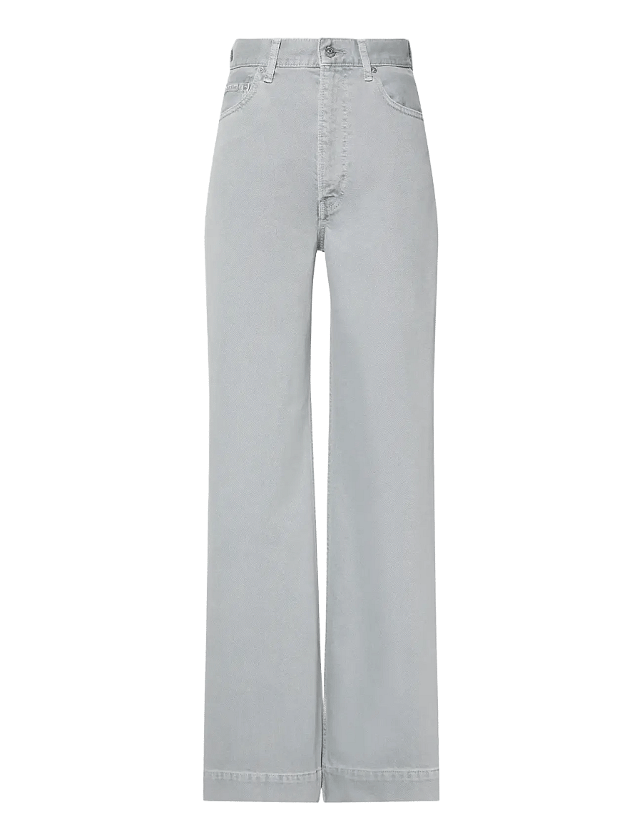 Calvin Klein Jeans - SUPER HIGH RISE WIDE LEG SOFT GR - hosen mit weitem bein - soft grey - 1