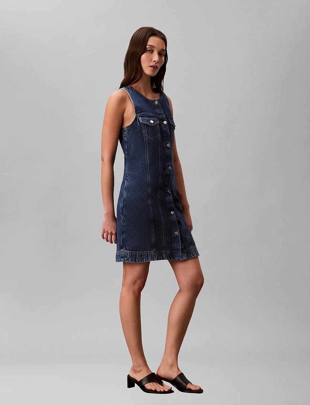 calvin klein denim trucker dress Denim Trucker Dress