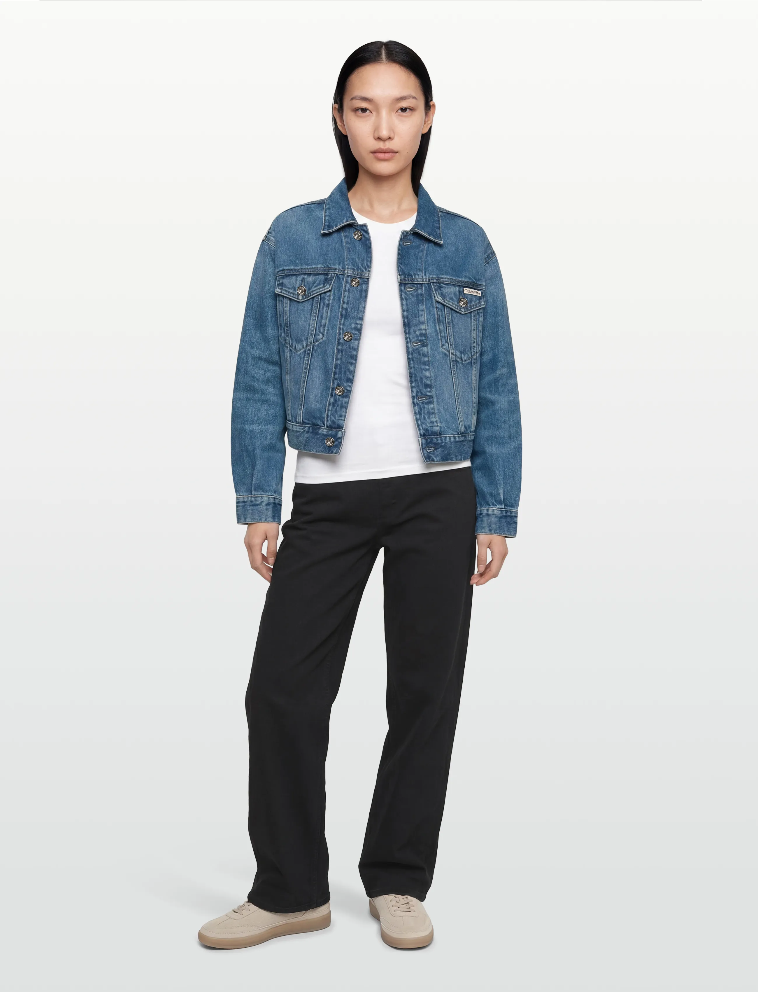 Calvin Klein Jeans 90S Trucker Basset Blue, S, Blue, Jakker > Denim, Dame