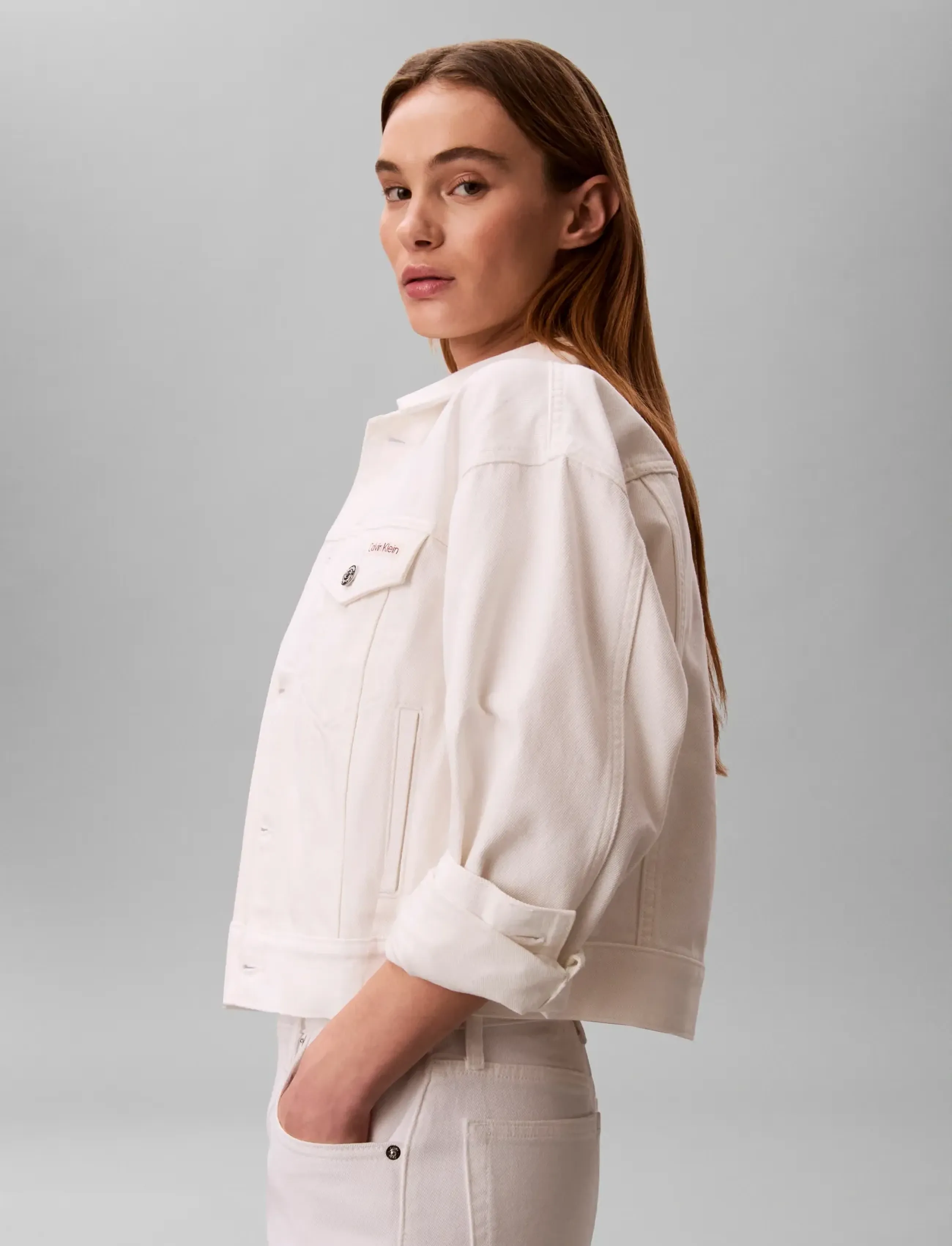 Calvin Klein Jeans - 90S TRUCKER CHALK WHITE - forårsjakker - chalk white - 5