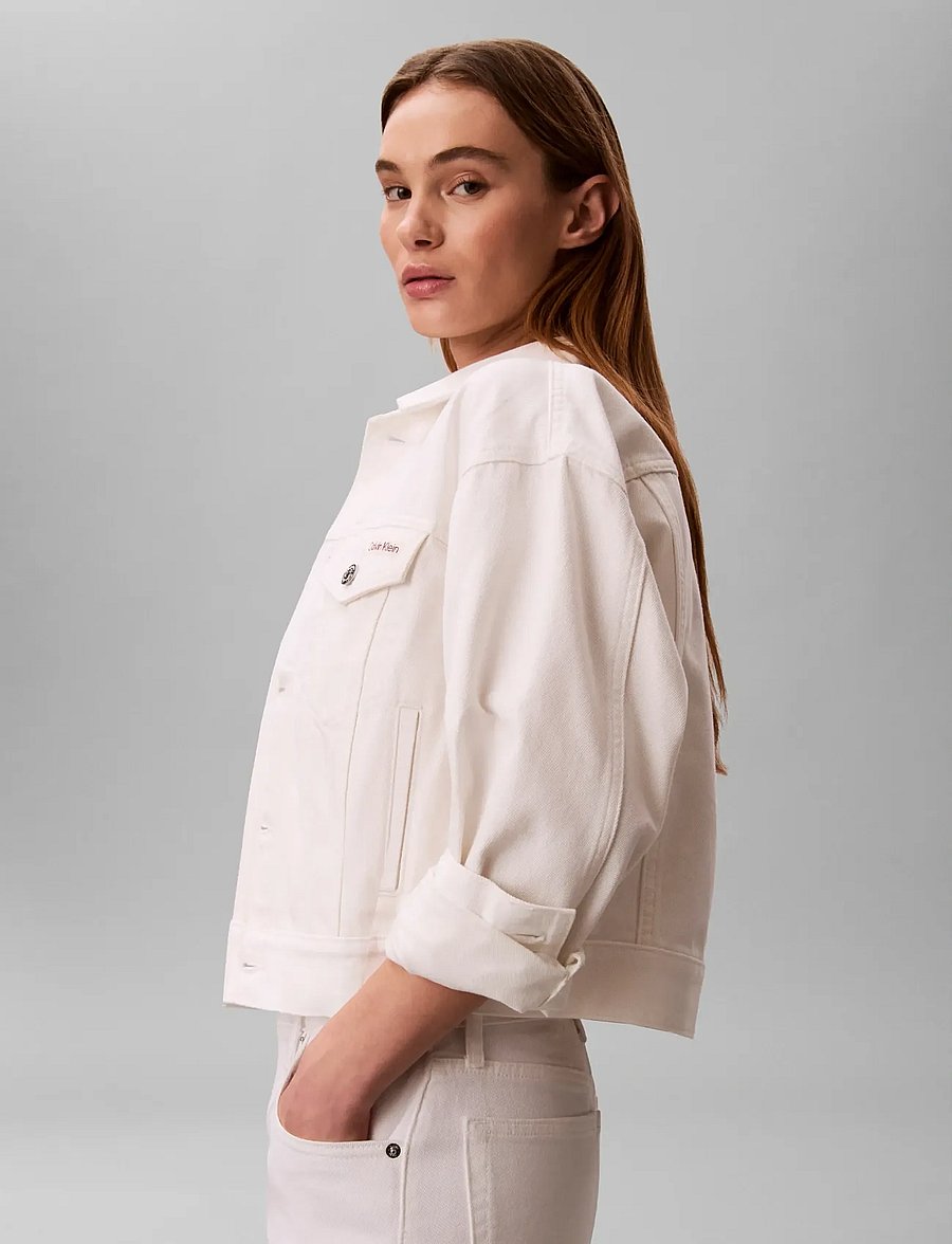Calvin Klein Jeans - 90S TRUCKER CHALK WHITE - frühlingsjacken - chalk white - 5