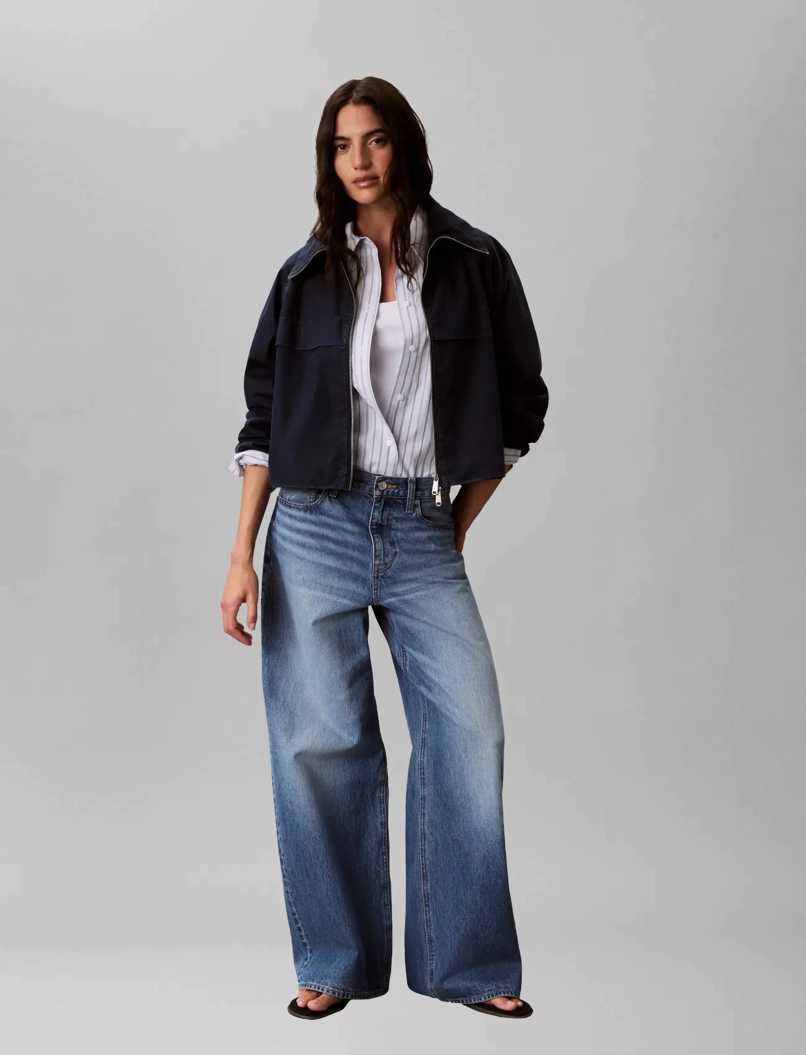 Calvin Klein Jeans Indigo Wind Breaker, S, Jackets, Marineblau - Light-summer Jacket, Frauen