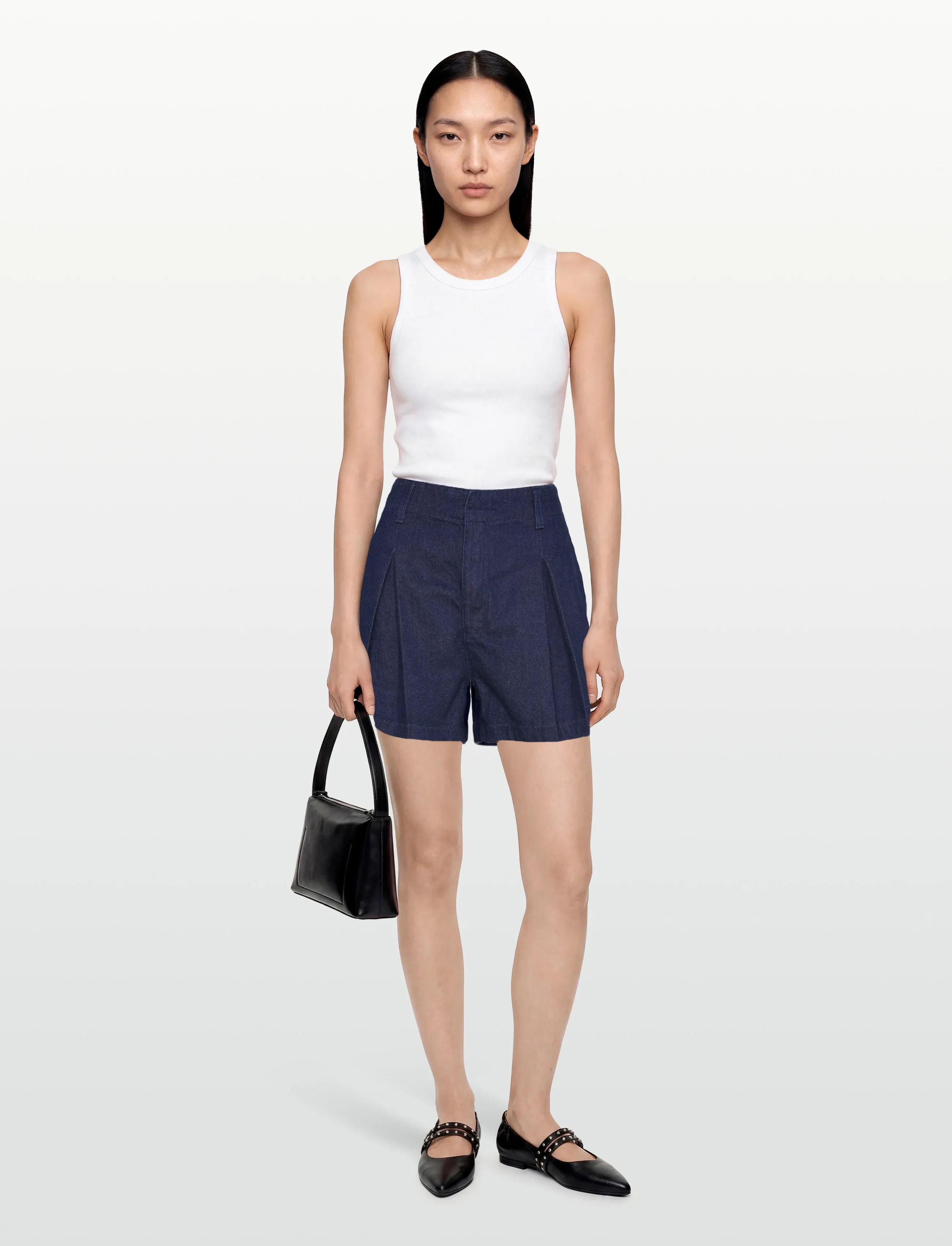 Calvin Klein Jeans - WHS PLEATED TROUSER SHORT RINSE - jorts - rinse - 0