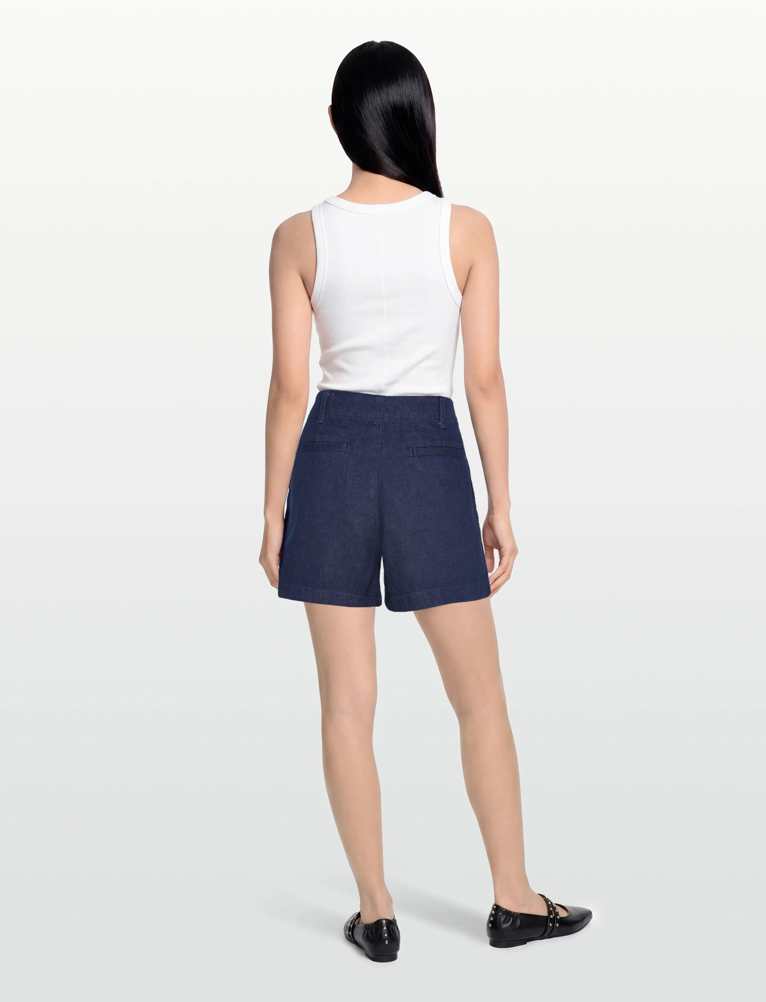 Calvin Klein Jeans - WHS PLEATED TROUSER SHORT RINSE - jorts - rinse - 4