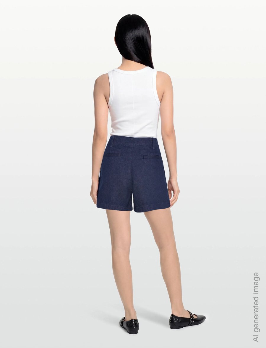 Calvin Klein Jeans - WHS PLEATED TROUSER SHORT RINSE - jorts - rinse - 4