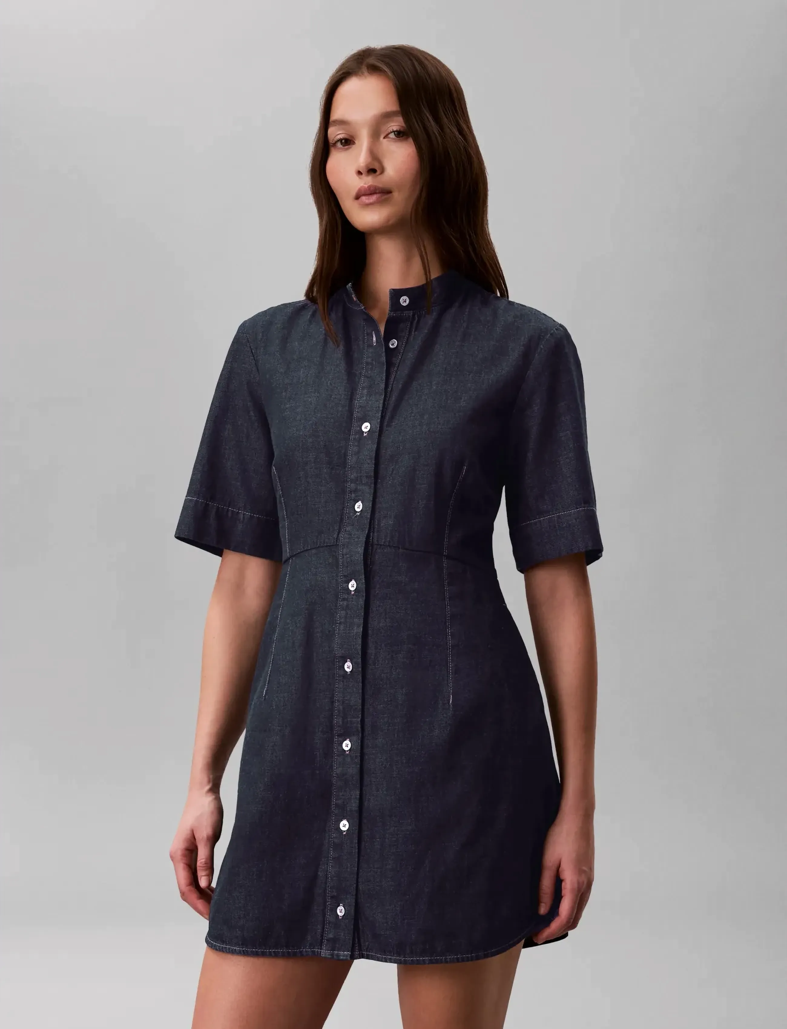Calvin Klein Jeans Short Sleeve Shirt Dress Rinse skjortklänningar dam – bild 3