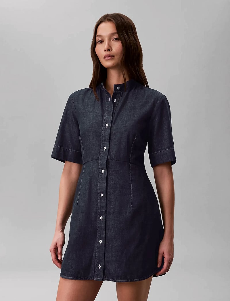 Calvin Klein Jeans - SHORT SLEEVE SHIRT DRESS RINSE - denimkjoler - rinse - 3