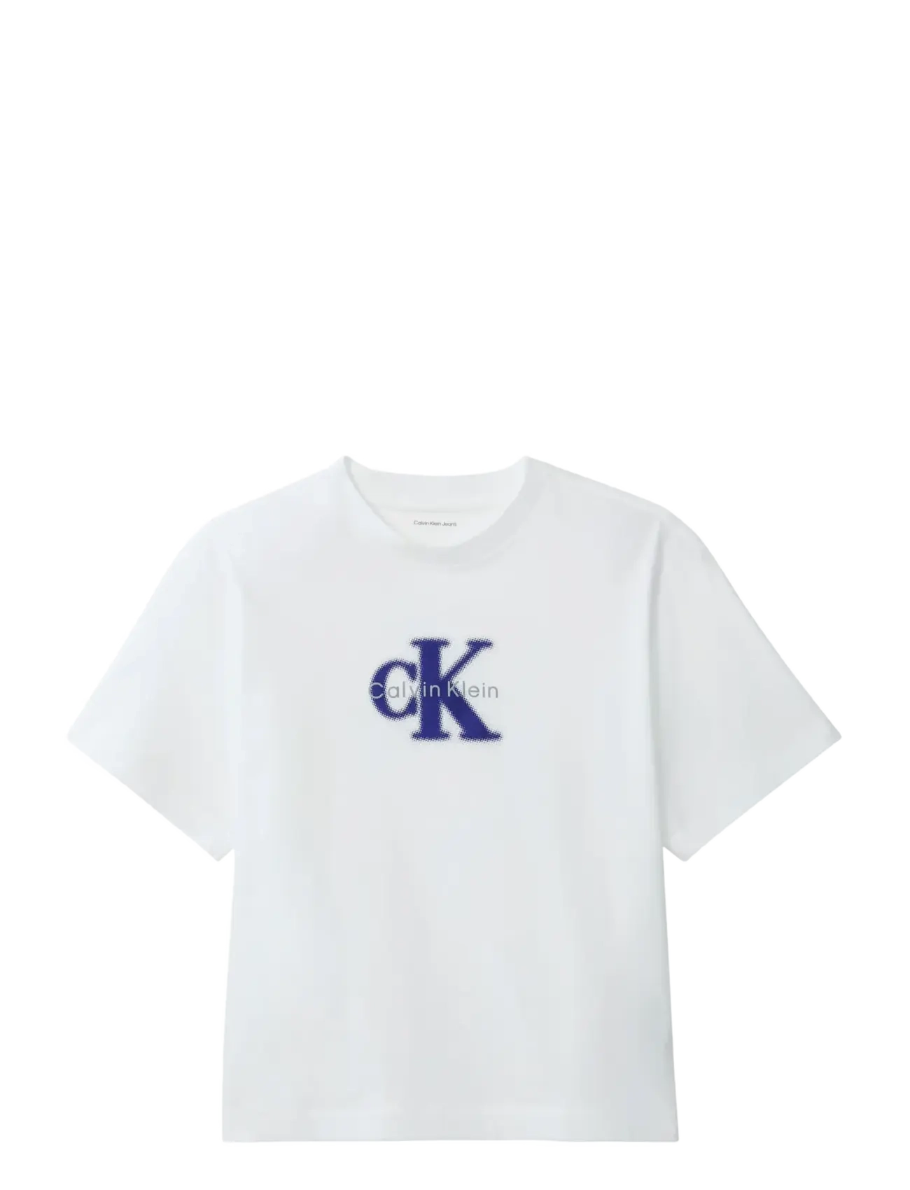 Calvin Klein Jeans SS BOXY SEASONAL MONOLOGO GRAPHI - Sommer in der Stadt - BRIGHT WHITE / white