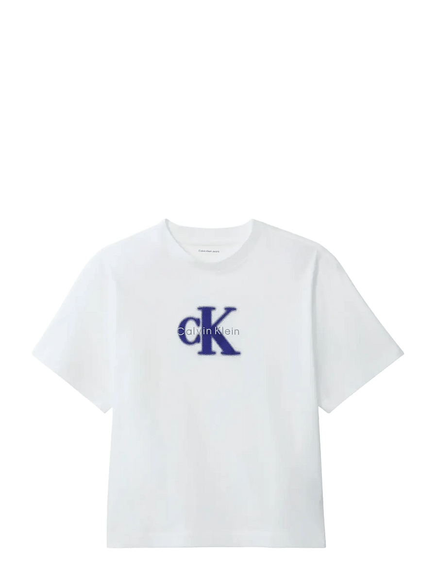 Calvin Klein Jeans - SS BOXY SEASONAL MONOLOGO GRAPHI - t-shirts - bright white - 1