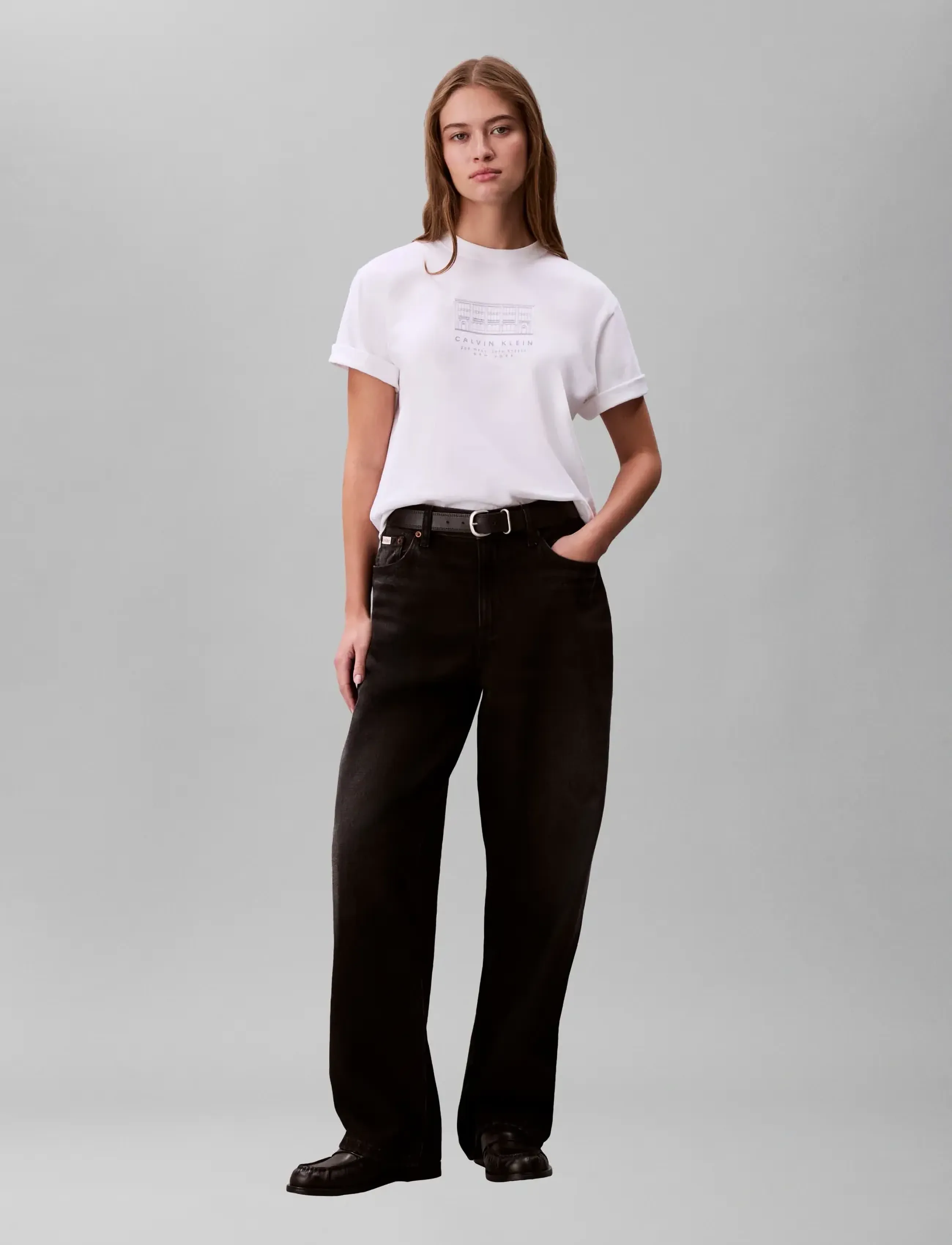 Calvin Klein Jeans SS SEASONAL GRAPHIC BOXY TEE - T-shirts - BRIGHT WHITE / white