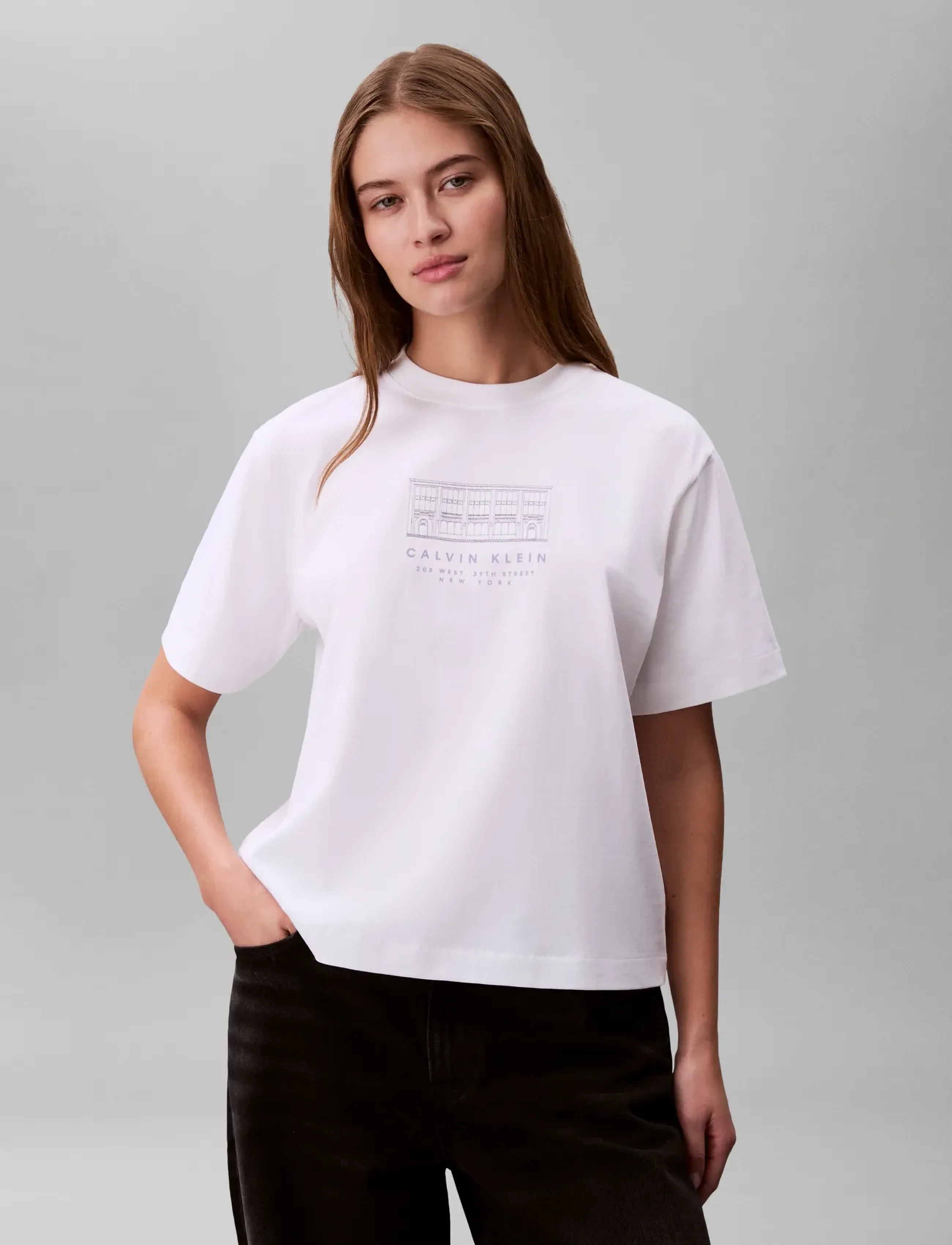 Calvin Klein Jeans - SS SEASONAL GRAPHIC BOXY TEE - t-shirts - bright white - 3