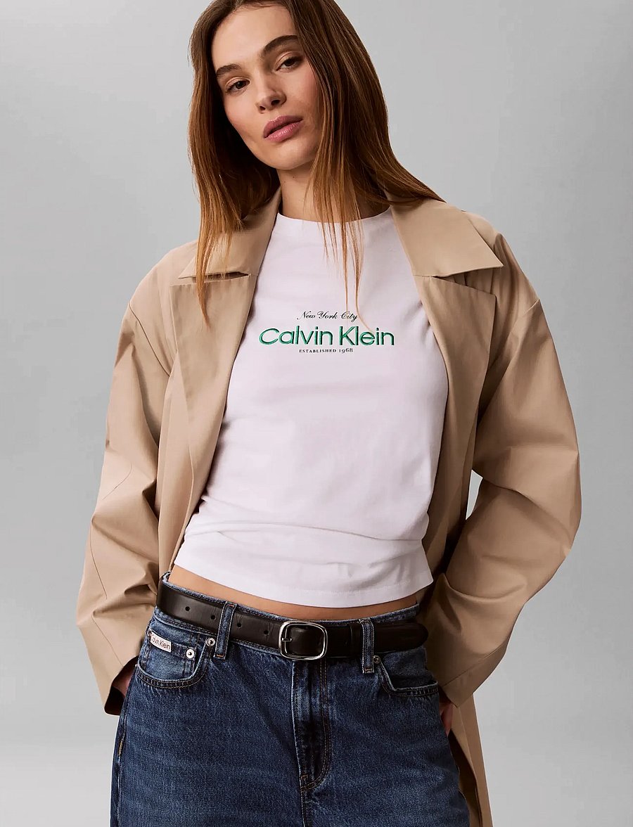 Calvin Klein Jeans - SS CLASSIC CK NYC LOGO TEE - t-särgid - bright white - 4