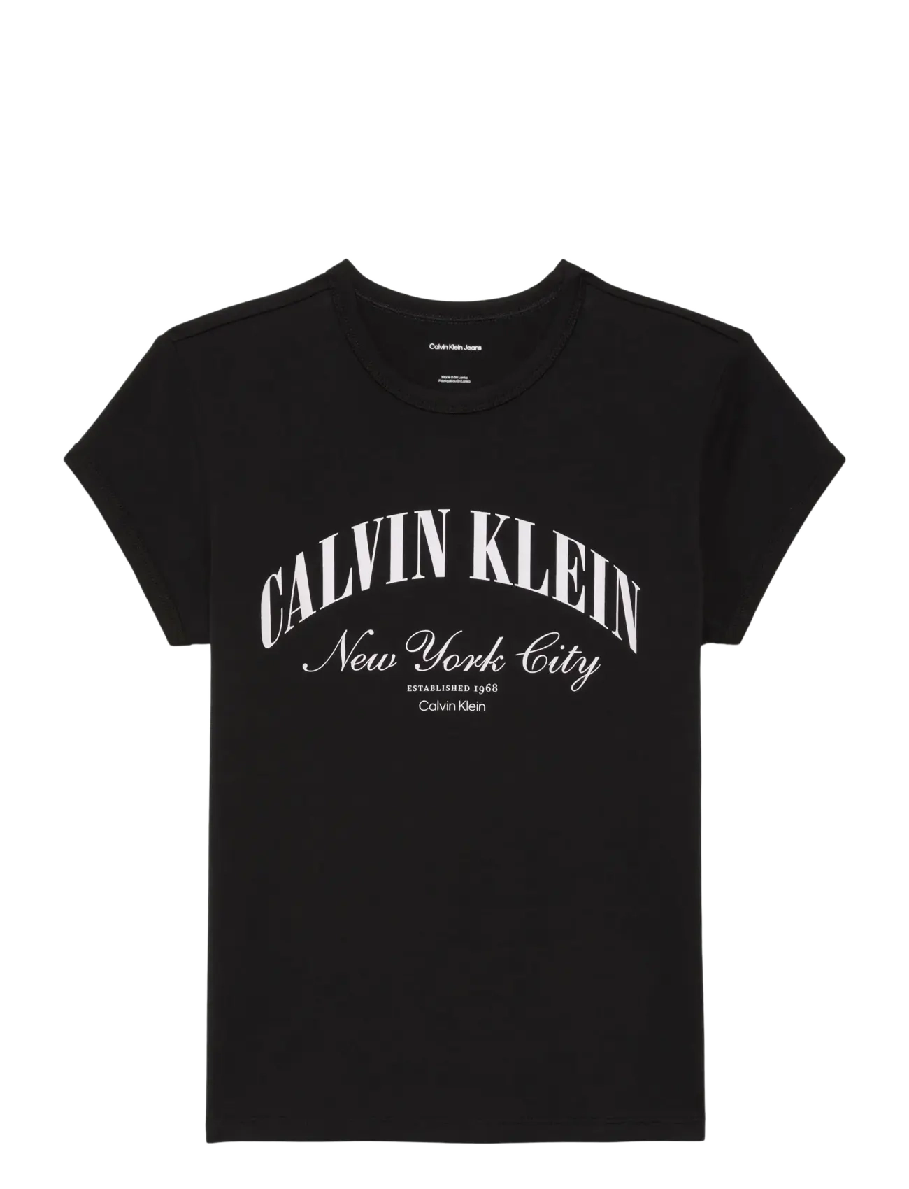 Calvin Klein Jeans SS GRAPHIC LOGO BABY TEE - Tøj - BLACK / black