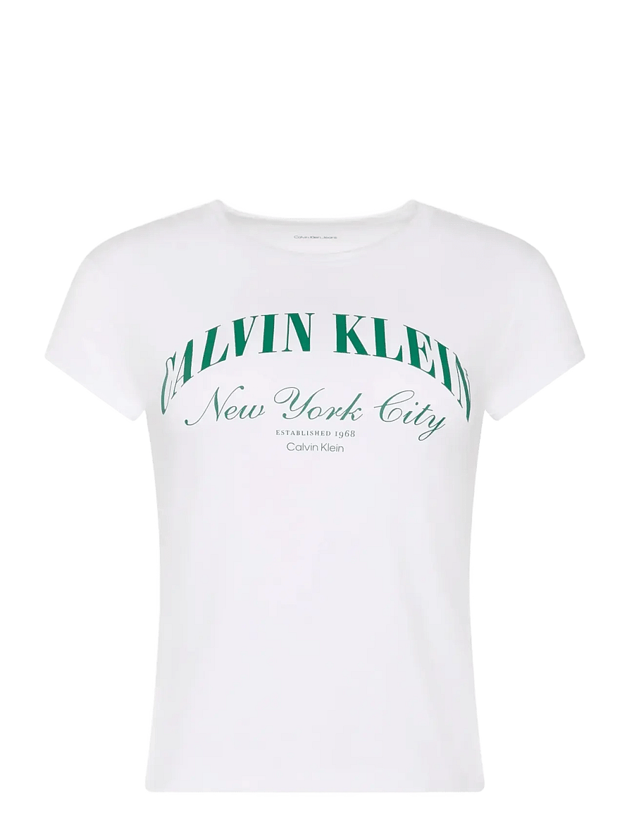 Calvin Klein Jeans - SS GRAPHIC LOGO BABY TEE - t-särgid - bright white - 1