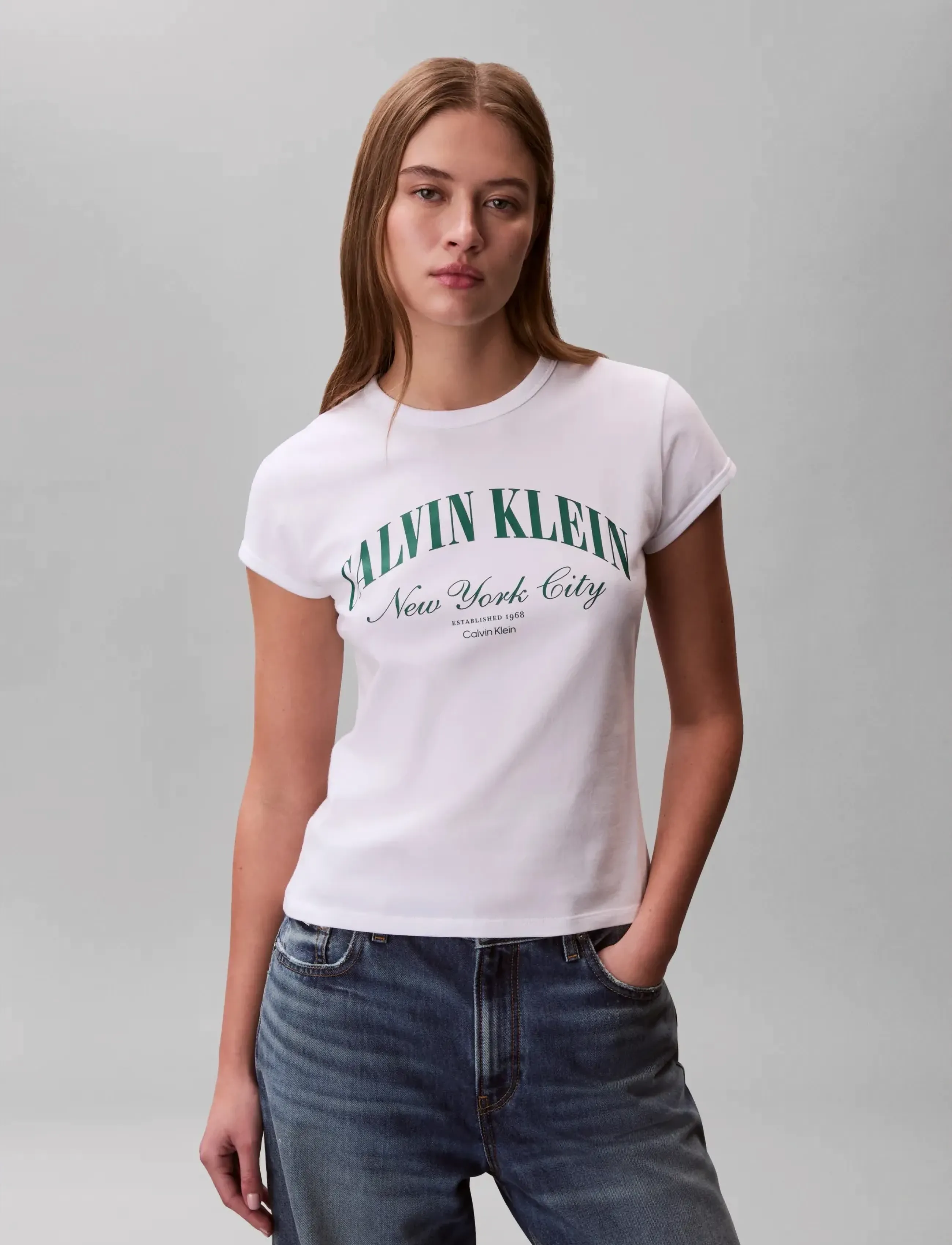 Calvin Klein Jeans - SS GRAPHIC LOGO BABY TEE - t-shirts - bright white - 3