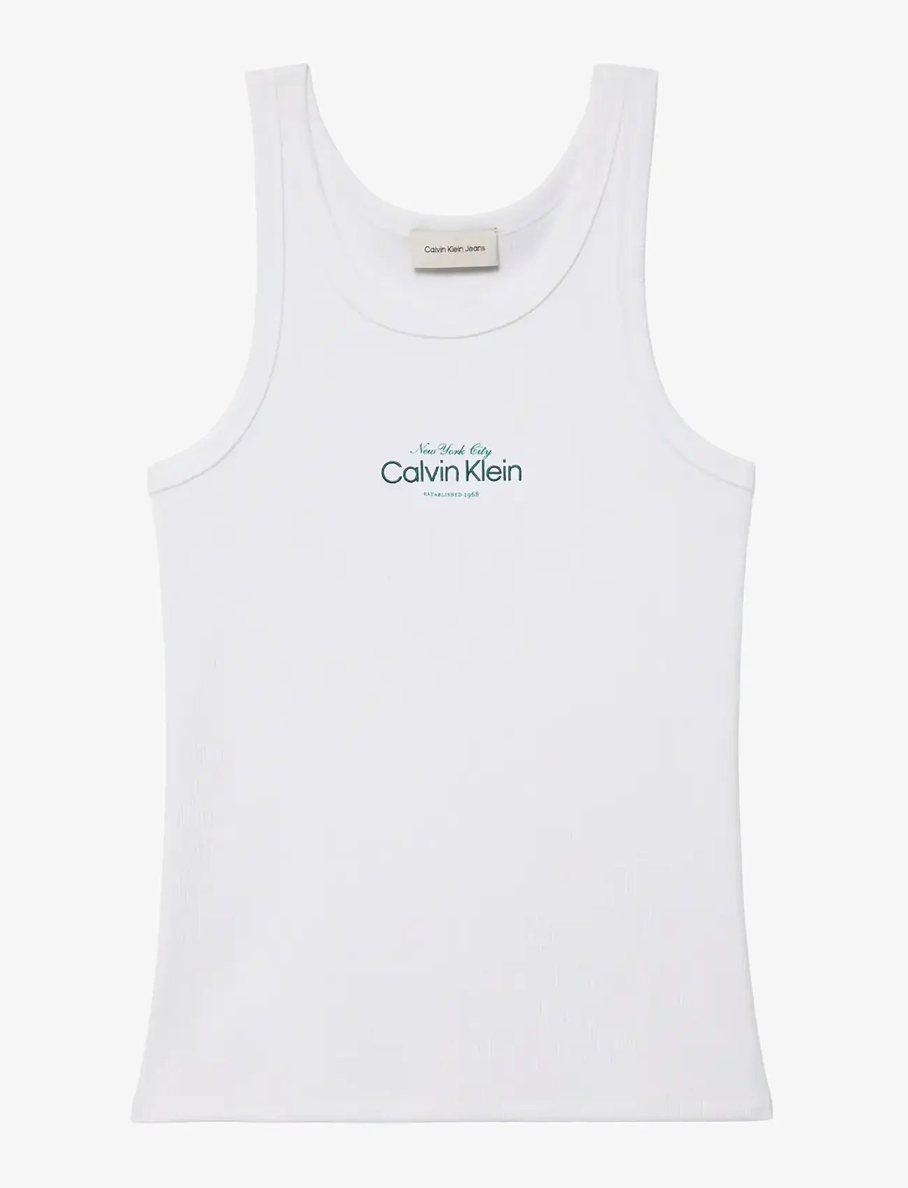 Calvin Klein Jeans - CONTOUR 2X2 RIB GRAPHIC TANK - topid ja varrukateta alussärgid - bright white - 1