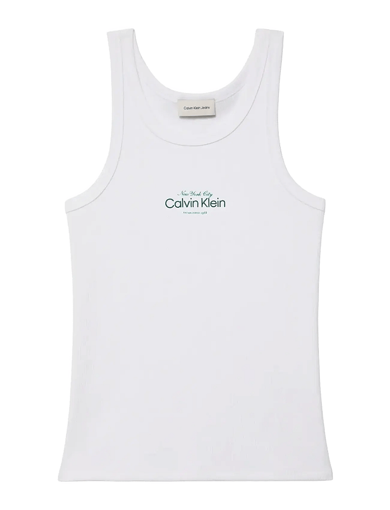Calvin Klein Jeans - CONTOUR 2X2 RIB GRAPHIC TANK - topid ja varrukateta alussärgid - bright white - 1