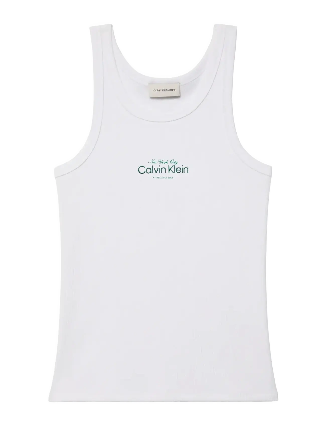 Calvin Klein Jeans CONTOUR 2X2 RIB GRAPHIC TANK - Kampagne - BRIGHT WHITE / white