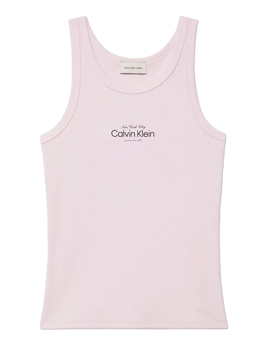 Calvin Klein Jeans - CONTOUR 2X2 RIB GRAPHIC TANK - Ärmellose tops - cradle pink - 1