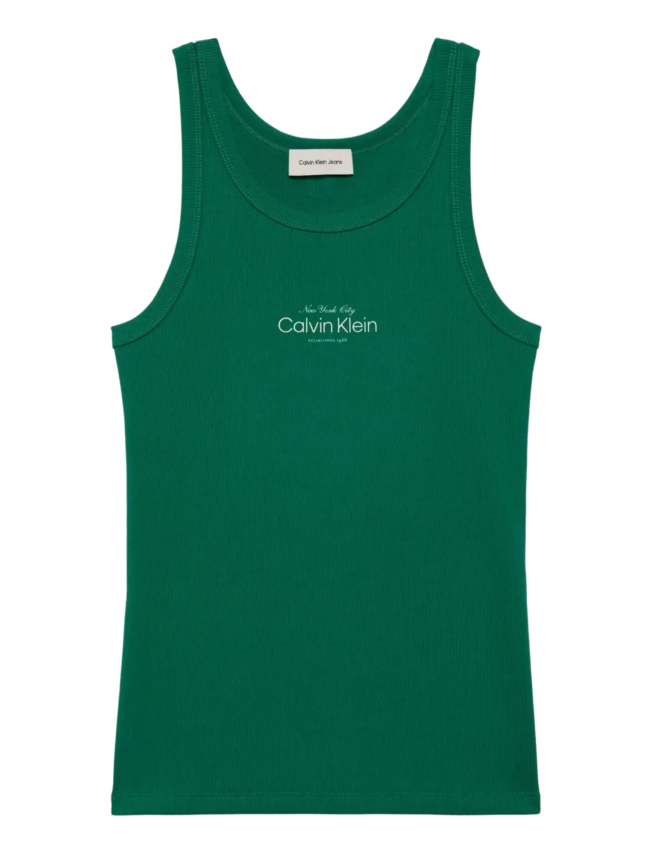 Calvin Klein Jeans CONTOUR 2X2 RIB GRAPHIC TANK - Calvin Klein - ENCHANTED FOREST / green