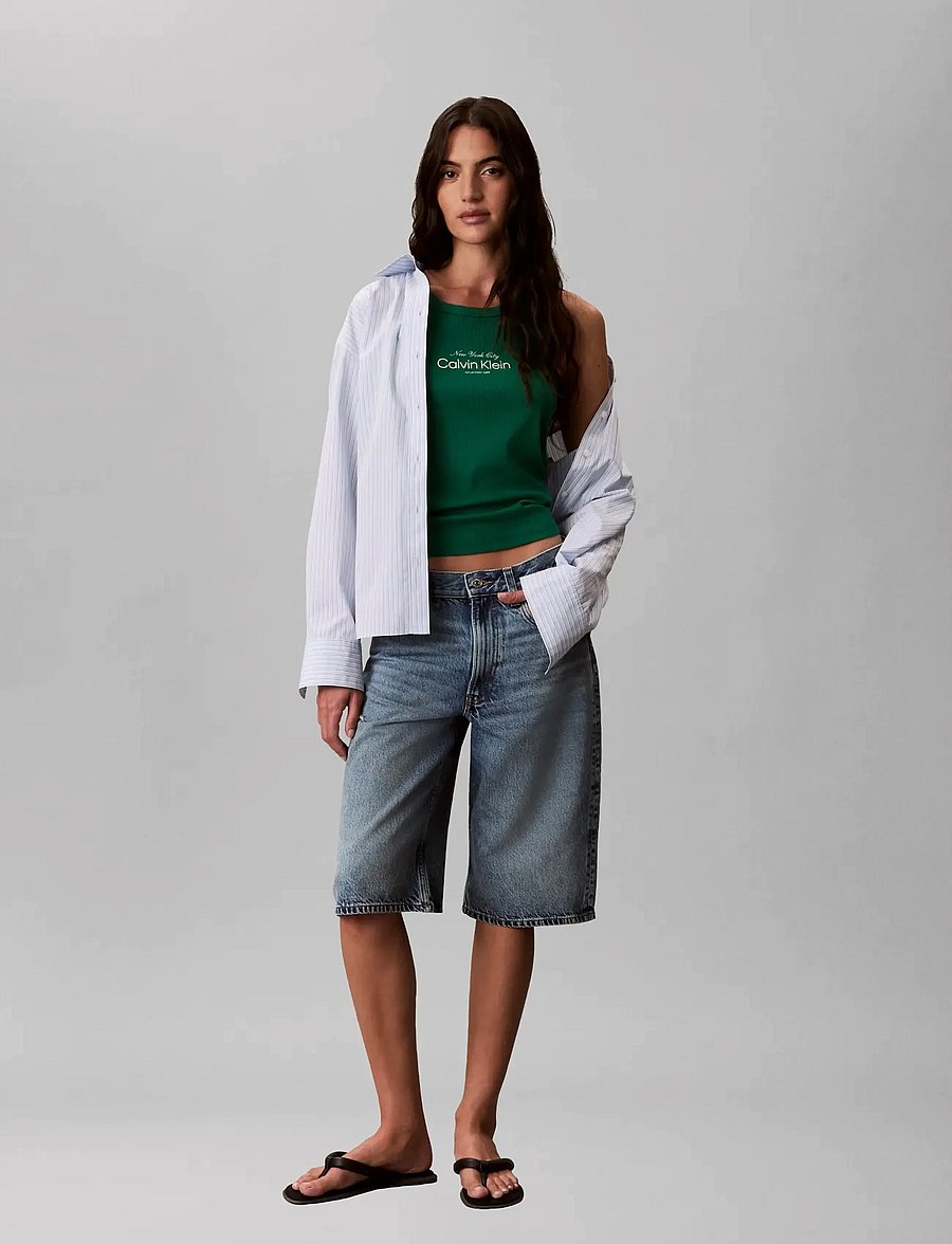 Calvin Klein Jeans - CONTOUR 2X2 RIB GRAPHIC TANK - Ärmellose tops - enchanted forest - 3