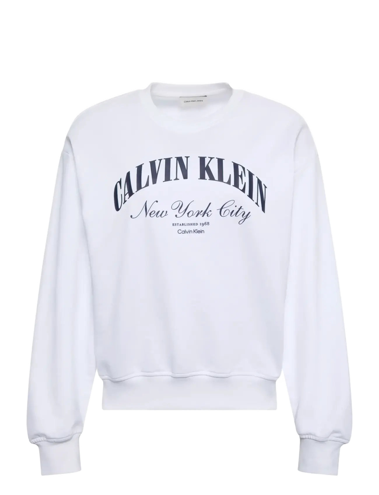 Calvin Klein Jeans LOGO GRAPHIC CREWNECK SWEATSHIRT - Sweatshirts - BRIGHT WHITE / white