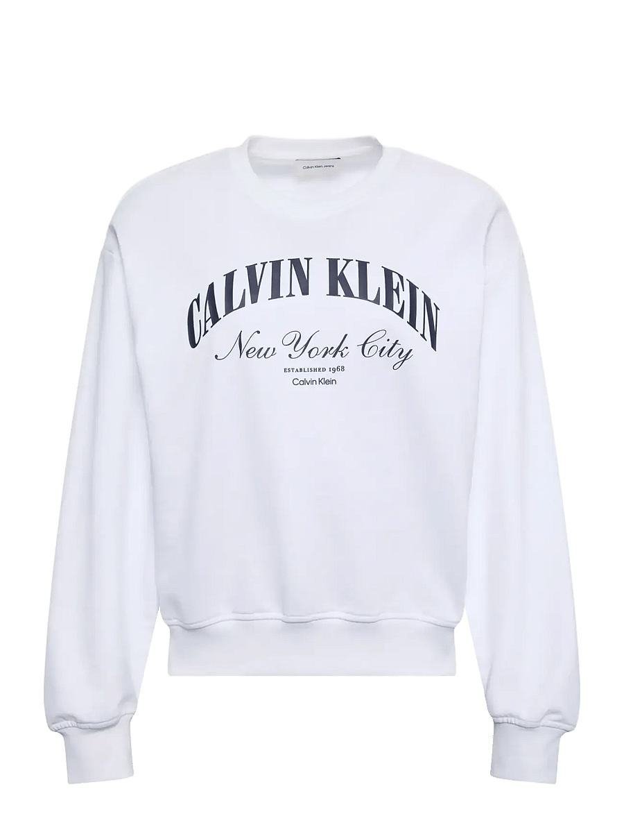 Calvin Klein Jeans - LOGO GRAPHIC CREWNECK SWEATSHIRT - sweatshirts - bright white - 1