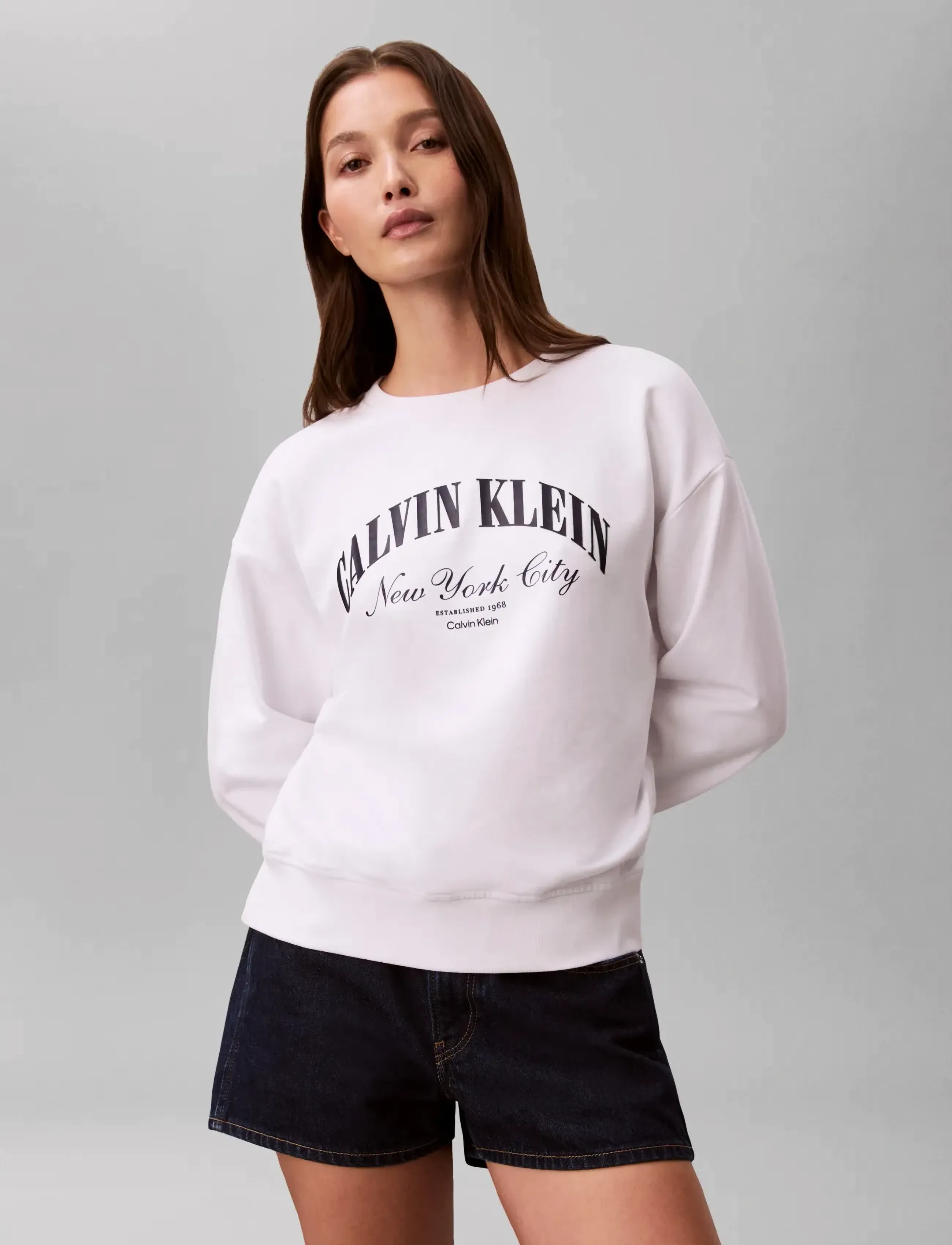Calvin Klein Jeans - LOGO GRAPHIC CREWNECK SWEATSHIRT - hverdags stil - bright white - 3
