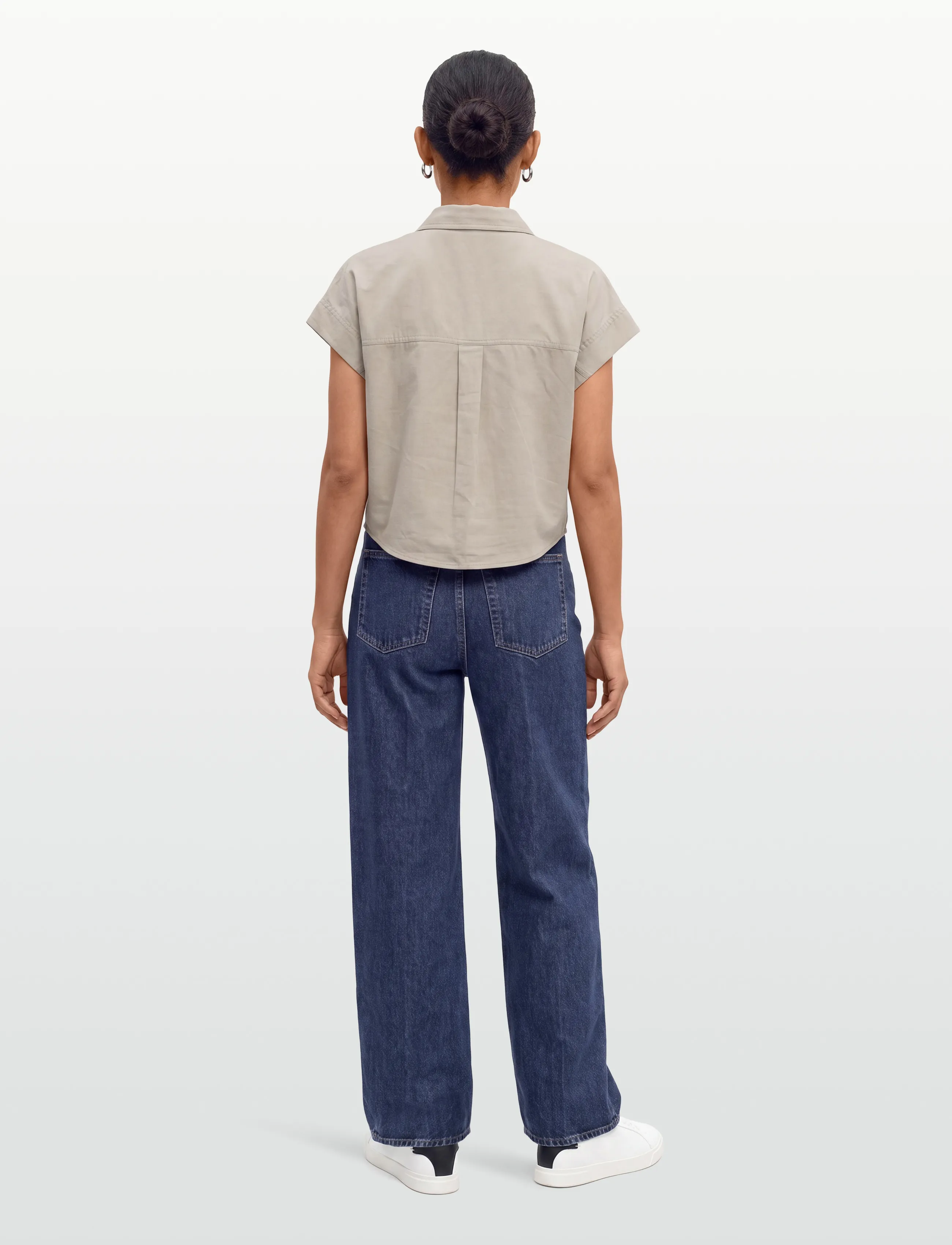 Calvin Klein Jeans - FAUX DENIM SS RELAXED BLOUSE - jeanshemden - roasted cashew - 4