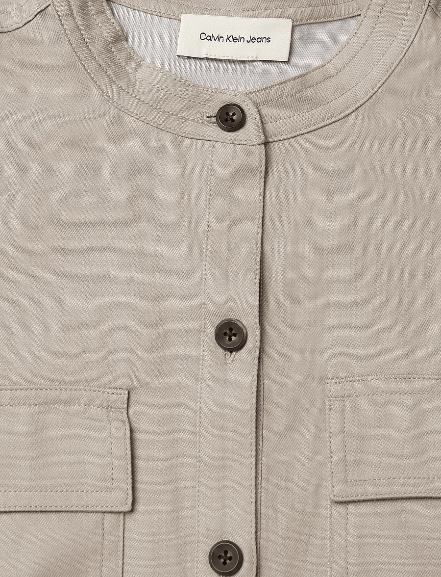 Calvin Klein Jeans - FAUX DENIM SS RELAXED BLOUSE - jeanshemden - roasted cashew - 2