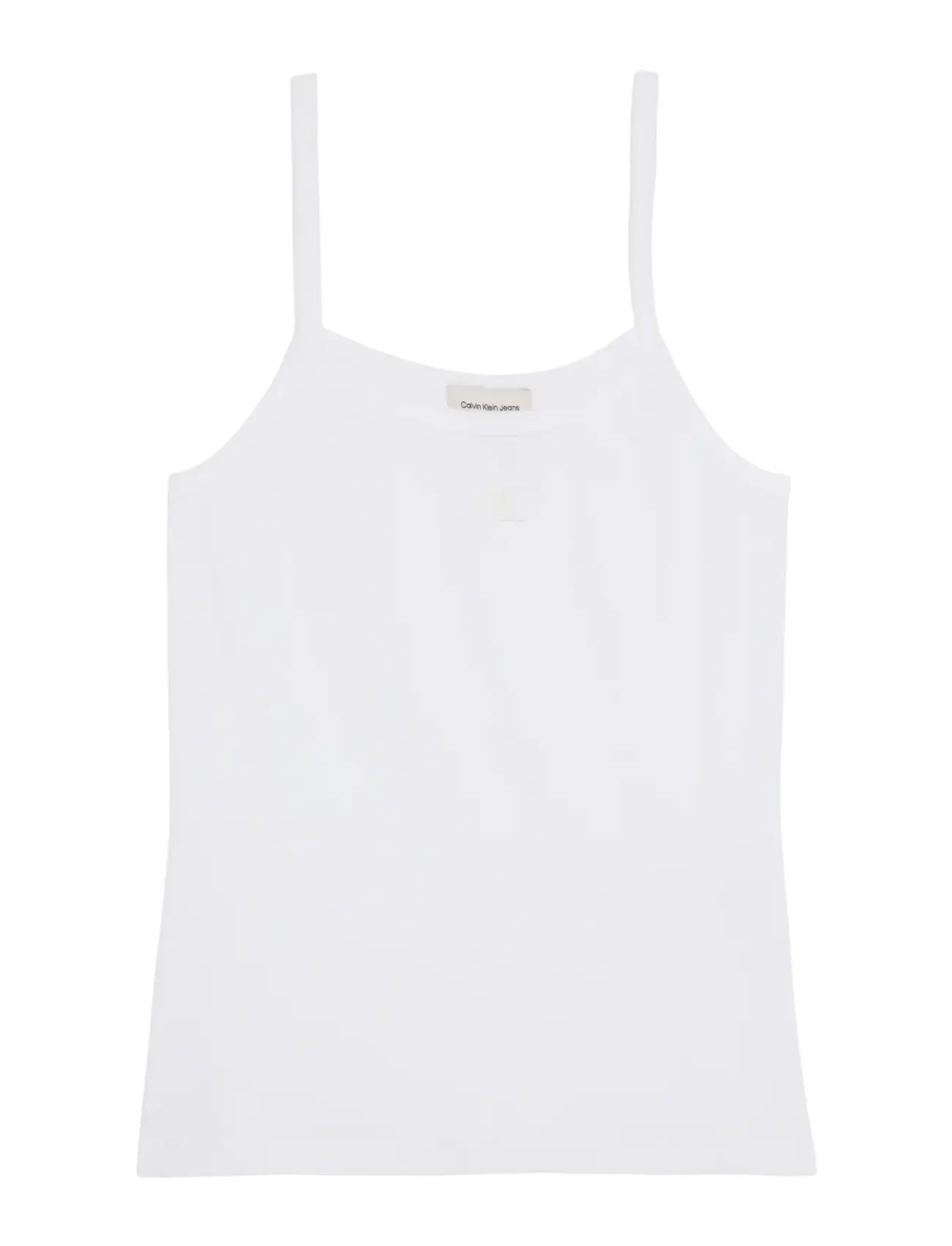 Calvin Klein Jeans SL 2X2 BABY RIB STRAP TANK - Kläder - BRIGHT WHITE / white