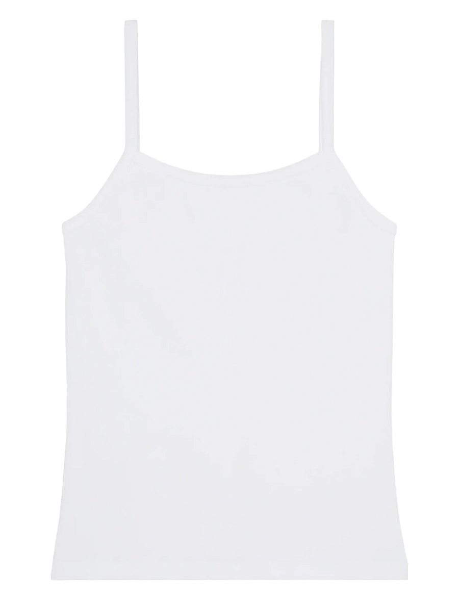Calvin Klein Jeans - SL 2X2 BABY RIB STRAP TANK - sleeveless tops - bright white - 2