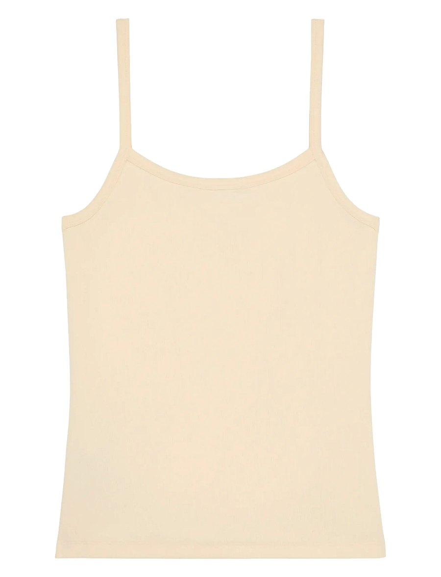 Calvin Klein Jeans - SL 2X2 BABY RIB STRAP TANK - tanktops - vanilla custard - 2
